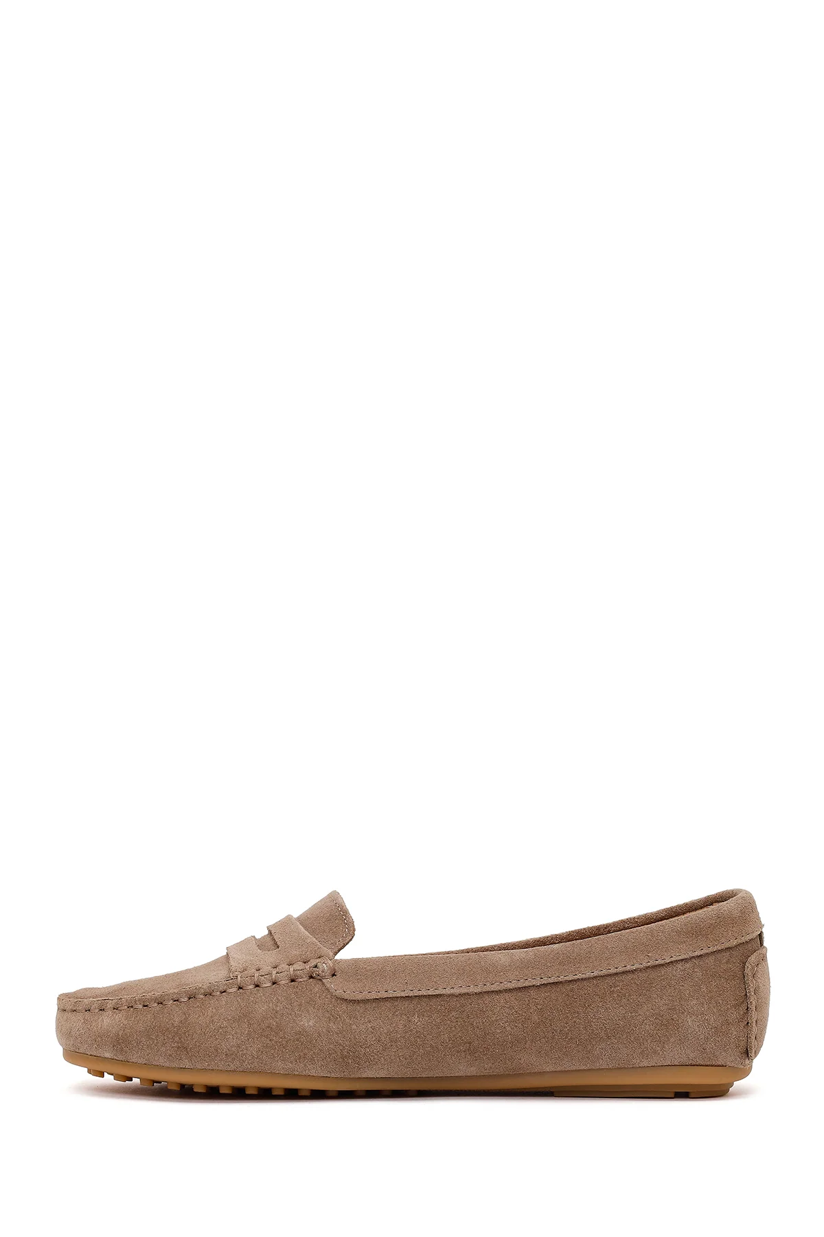 Kadın Vizon Süet Deri Loafer - Image 3