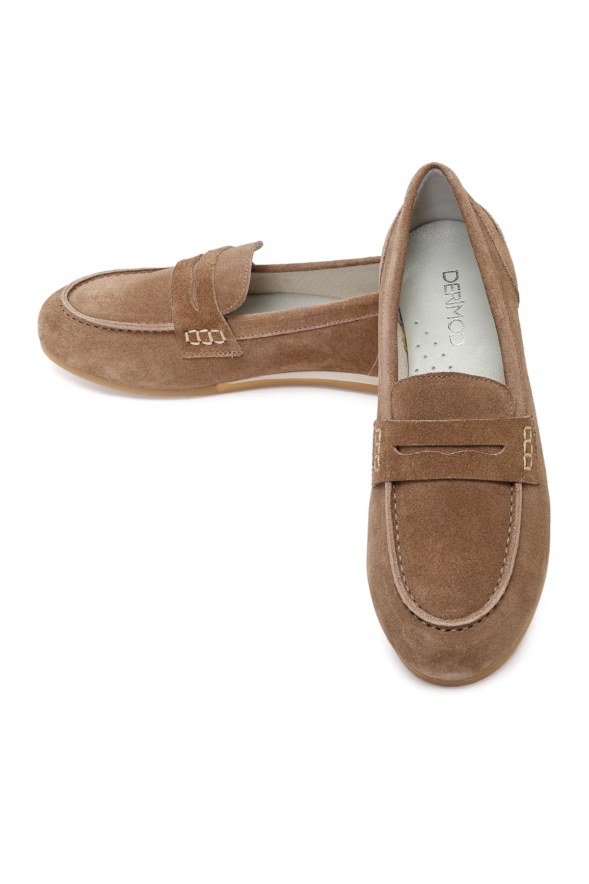 Kadın Vizon Süet Deri Loafer - Image 10