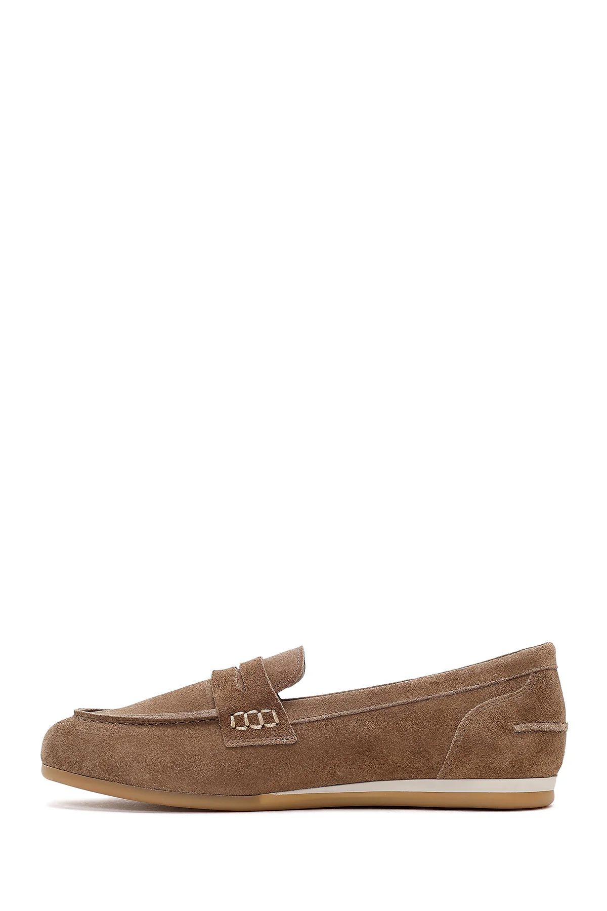Kadın Vizon Süet Deri Loafer - Image 3