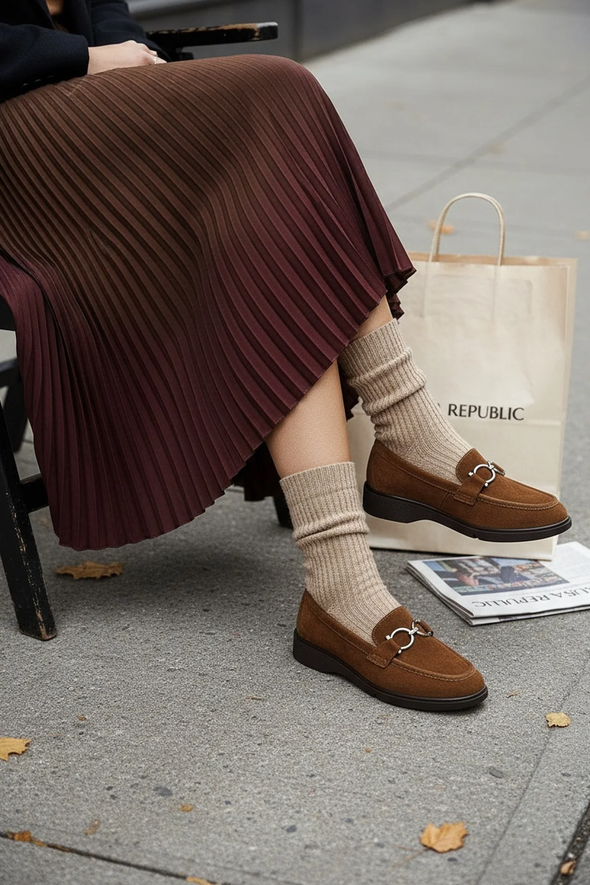 Kadın Vizon Tokalı Süet Deri Comfort Loafer - Image 2
