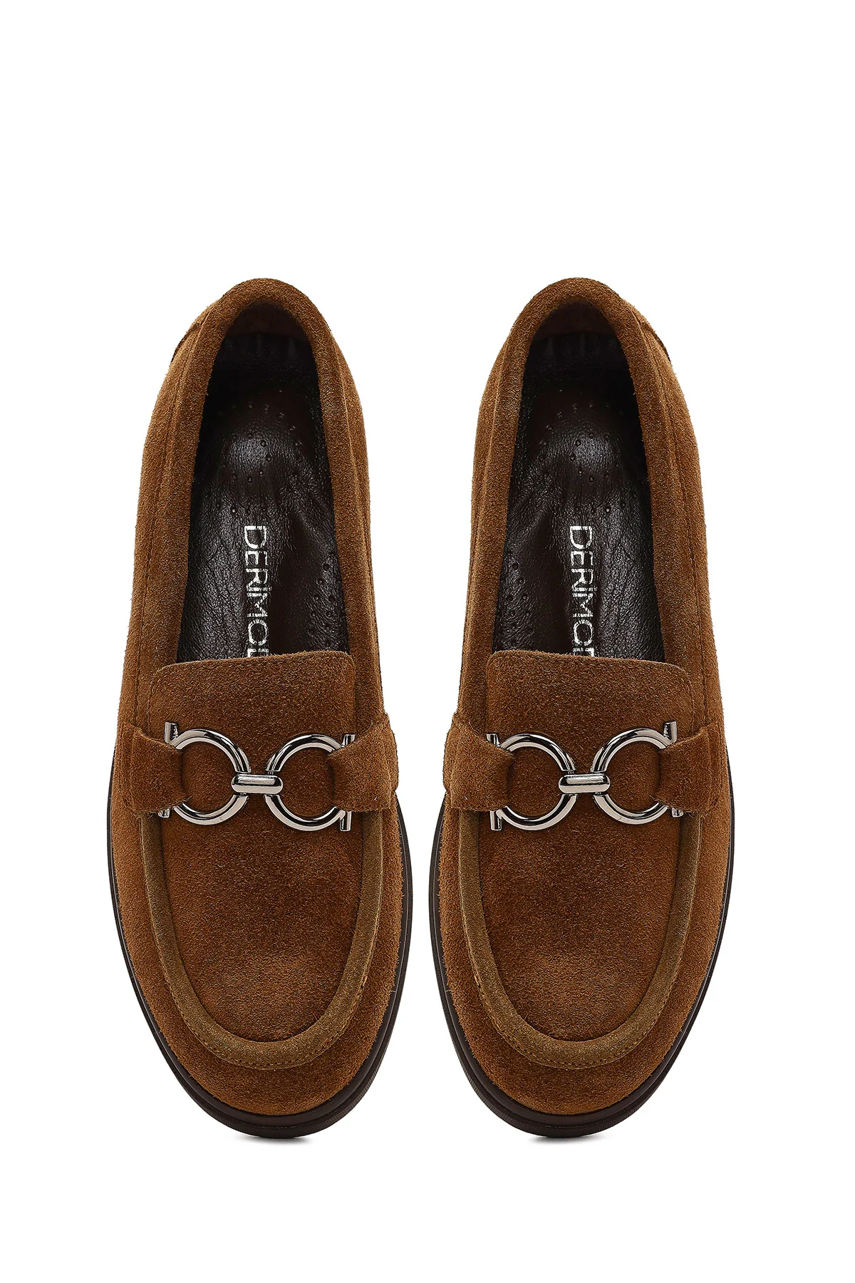 Kadın Vizon Tokalı Süet Deri Comfort Loafer - Image 5