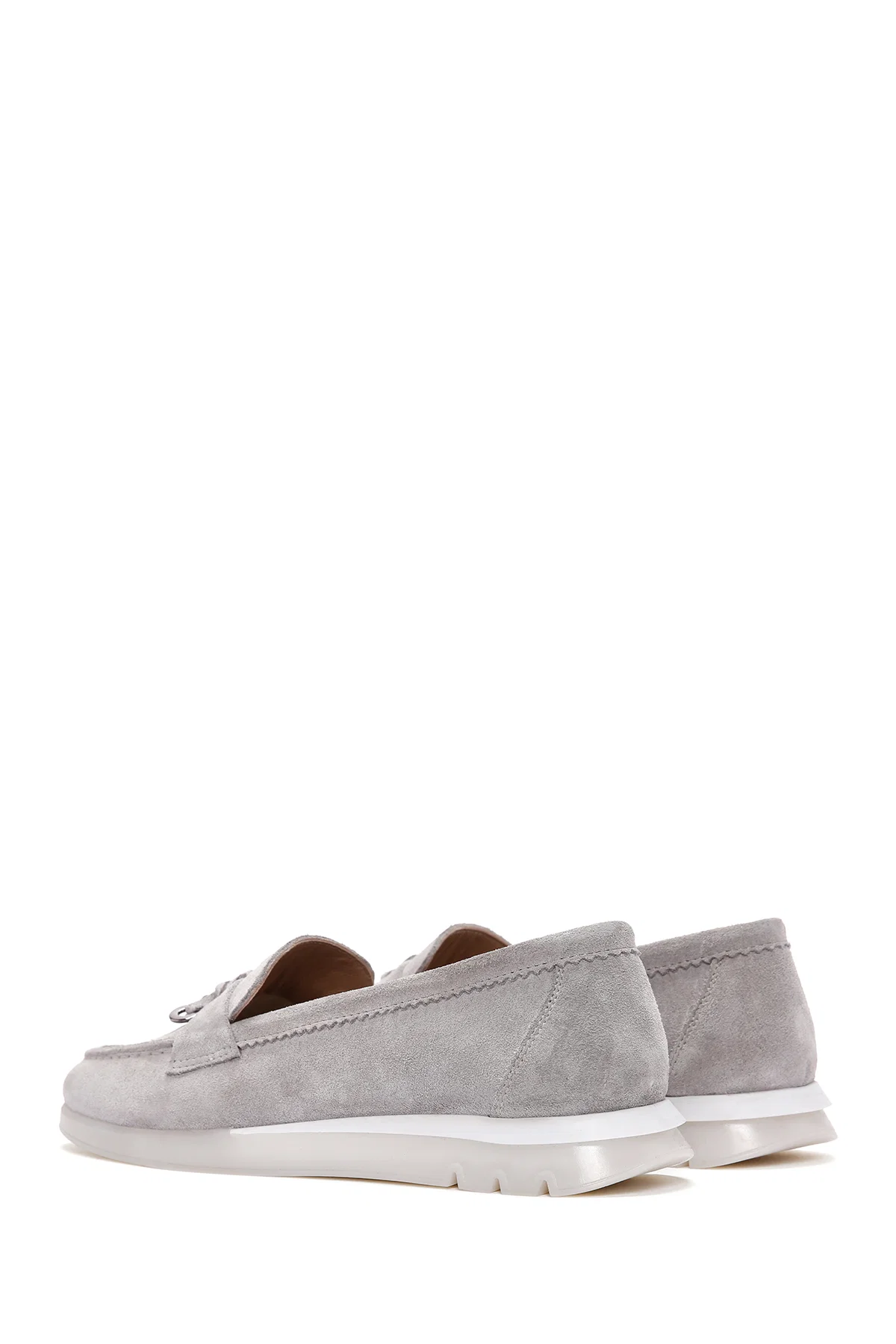 Kadın Vizon Tokalı Süet Deri Comfort Loafer - Image 5