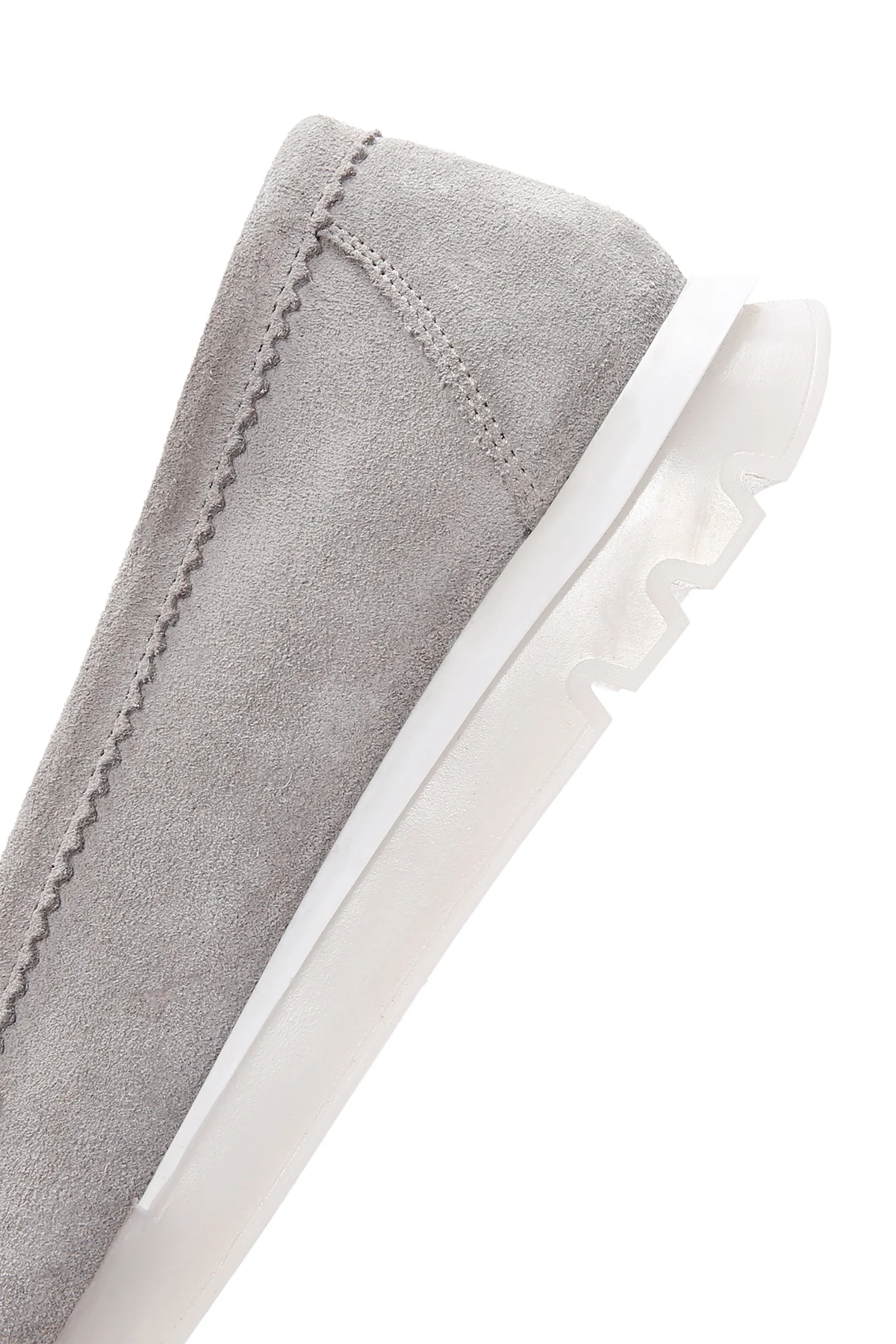 Kadın Vizon Tokalı Süet Deri Comfort Loafer - Image 8