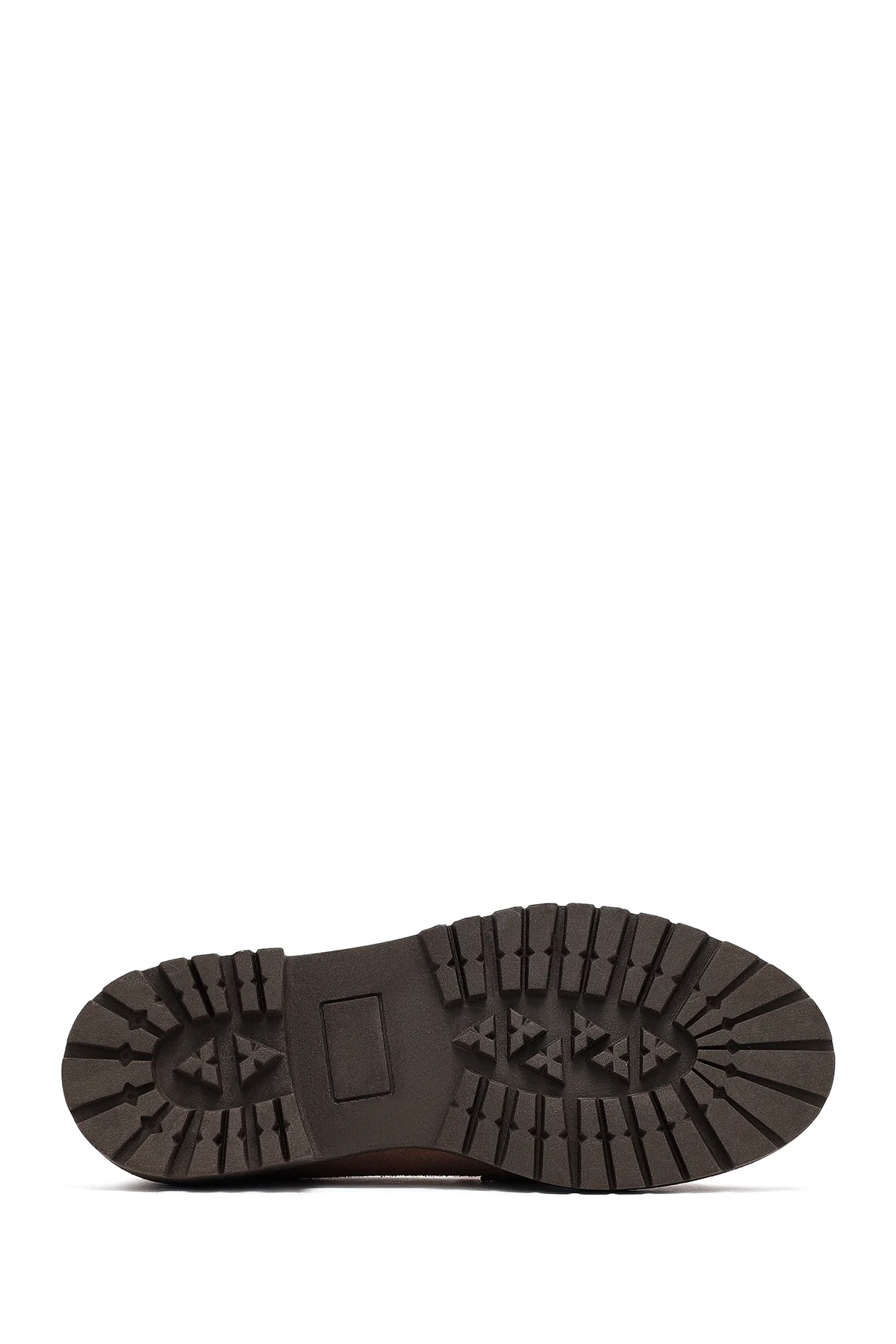 Kadın Vizon Tokalı Süet Deri Maskülen Loafer - Image 4