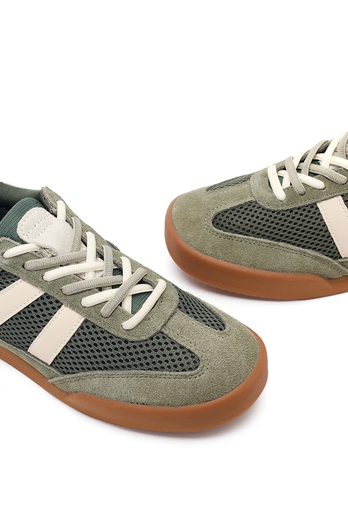 Kadın Yeşil Bağcıklı Deri Sneaker - Image 11