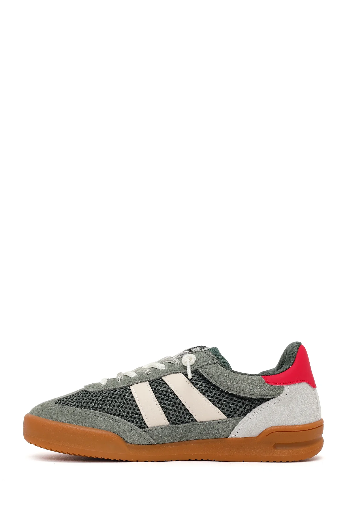 Kadın Yeşil Bağcıklı Deri Sneaker - Image 3
