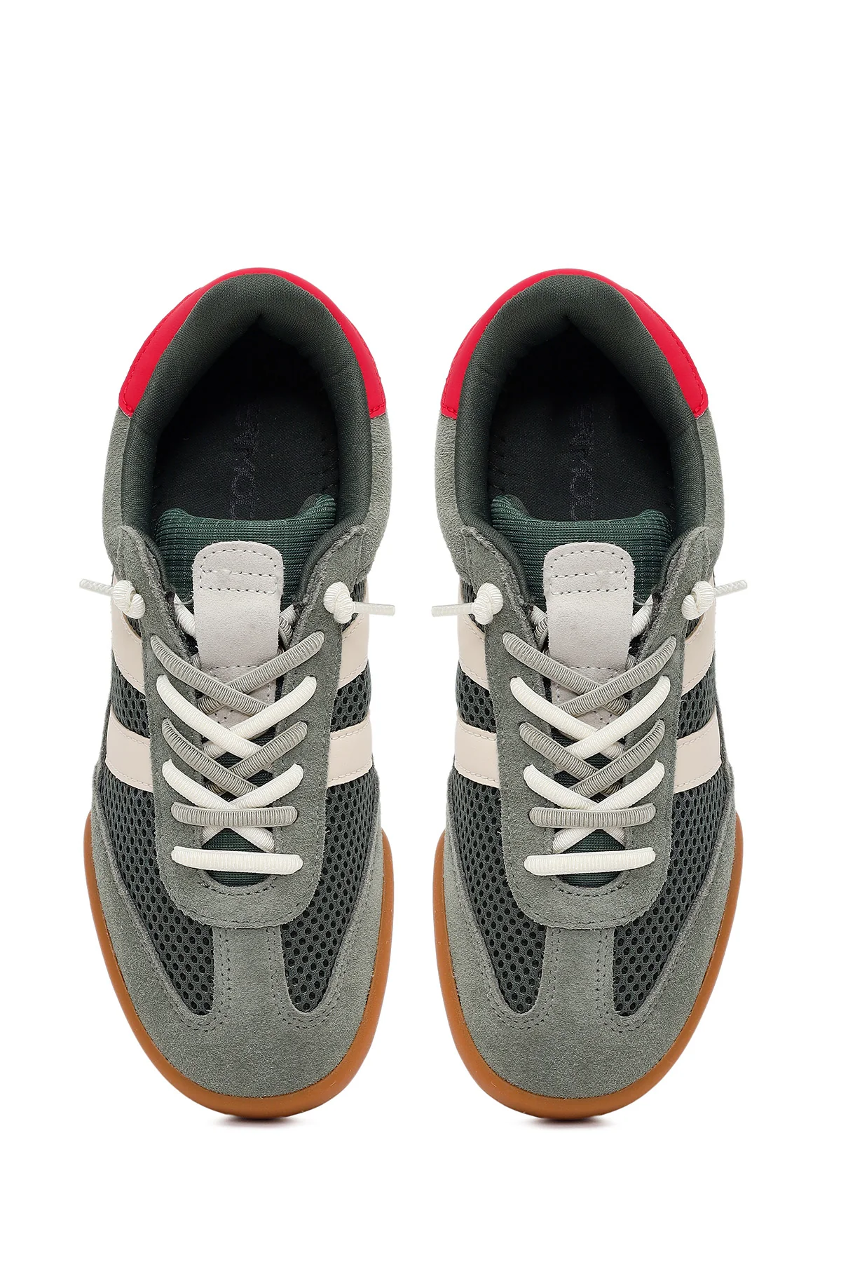 Kadın Yeşil Bağcıklı Deri Sneaker - Image 4