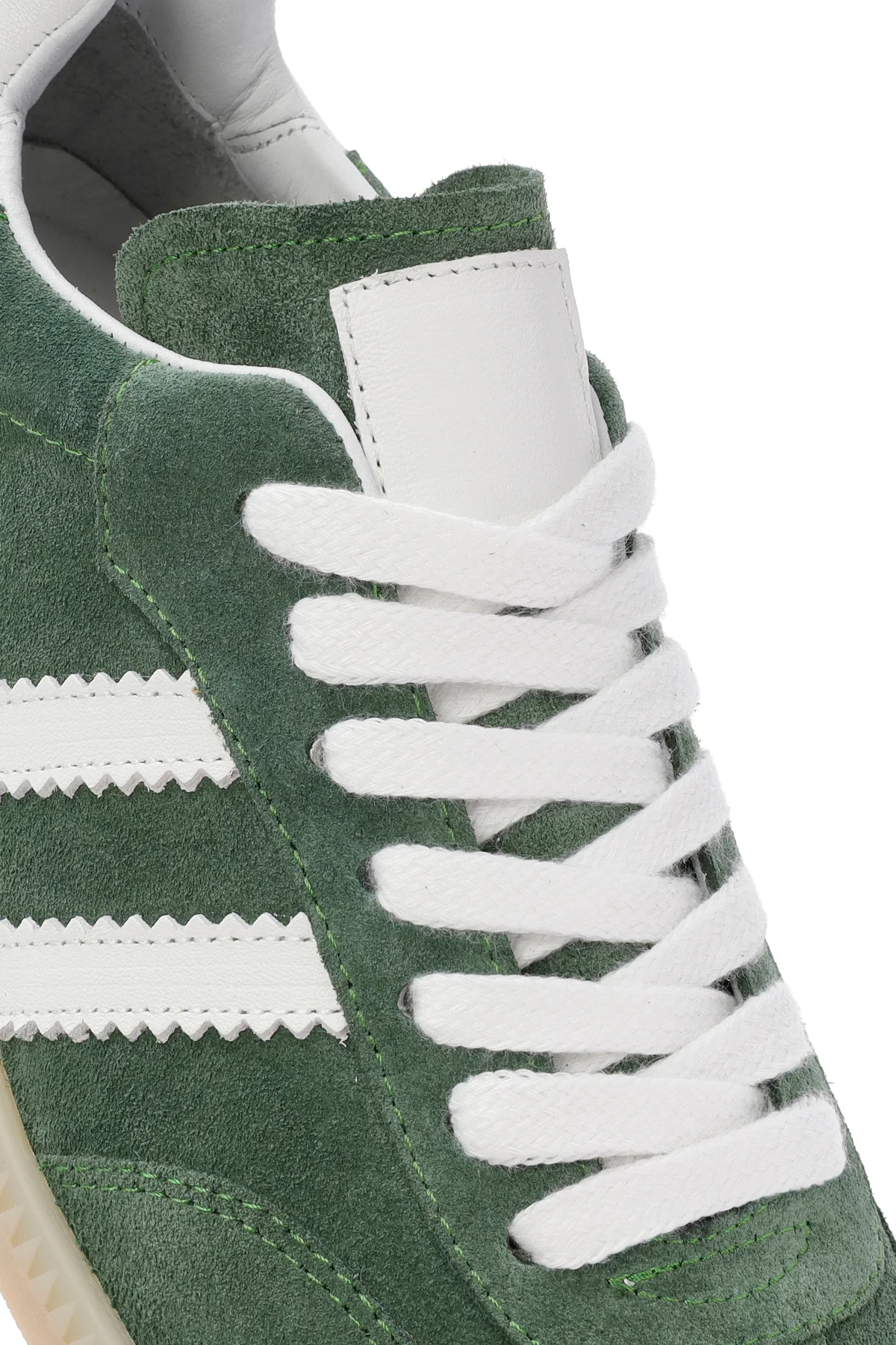 Kadın Yeşil Bağcıklı Süet Deri Sneaker - Image 10