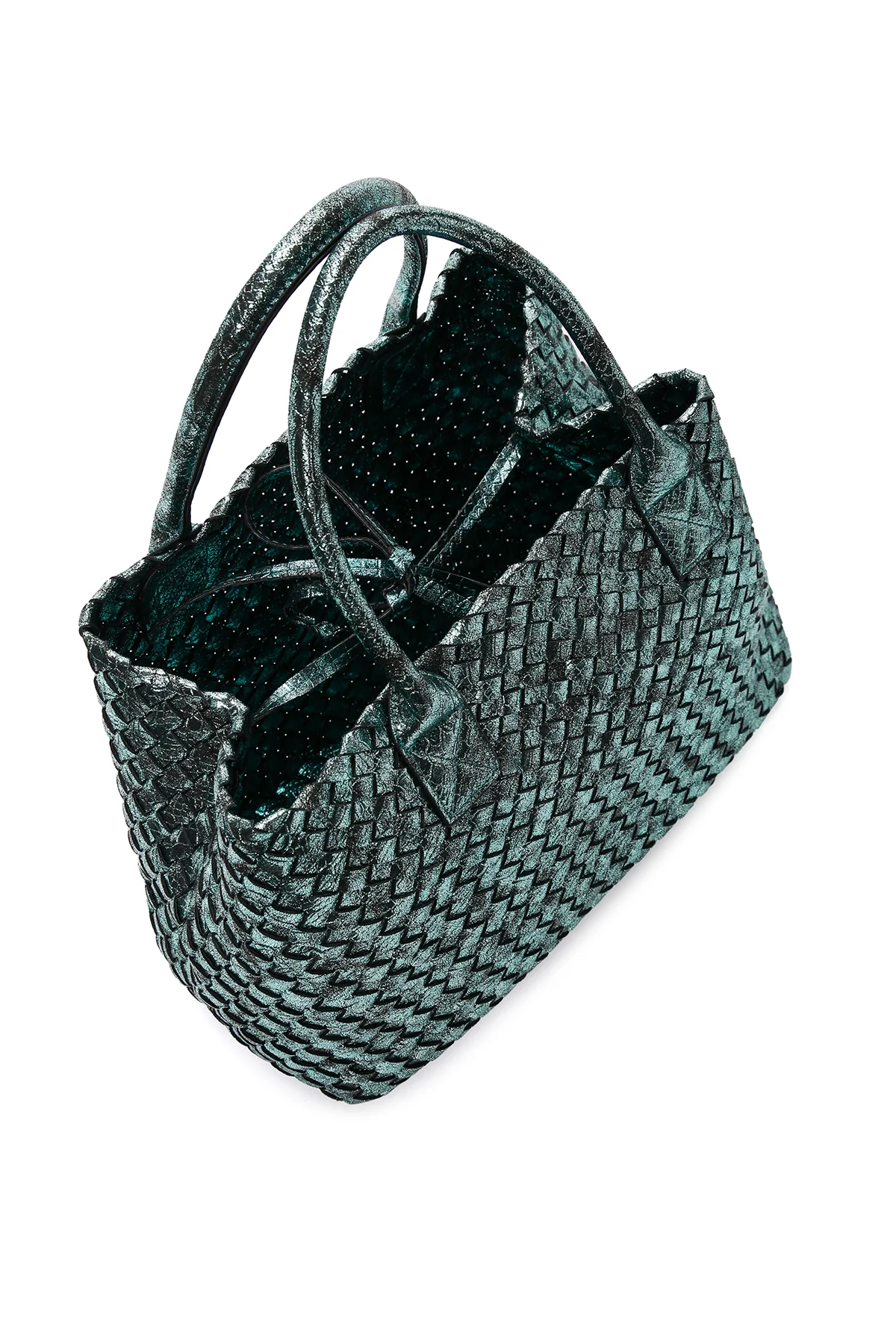 Kadın Yeşil Örgü Omuz Çantası - Image 6