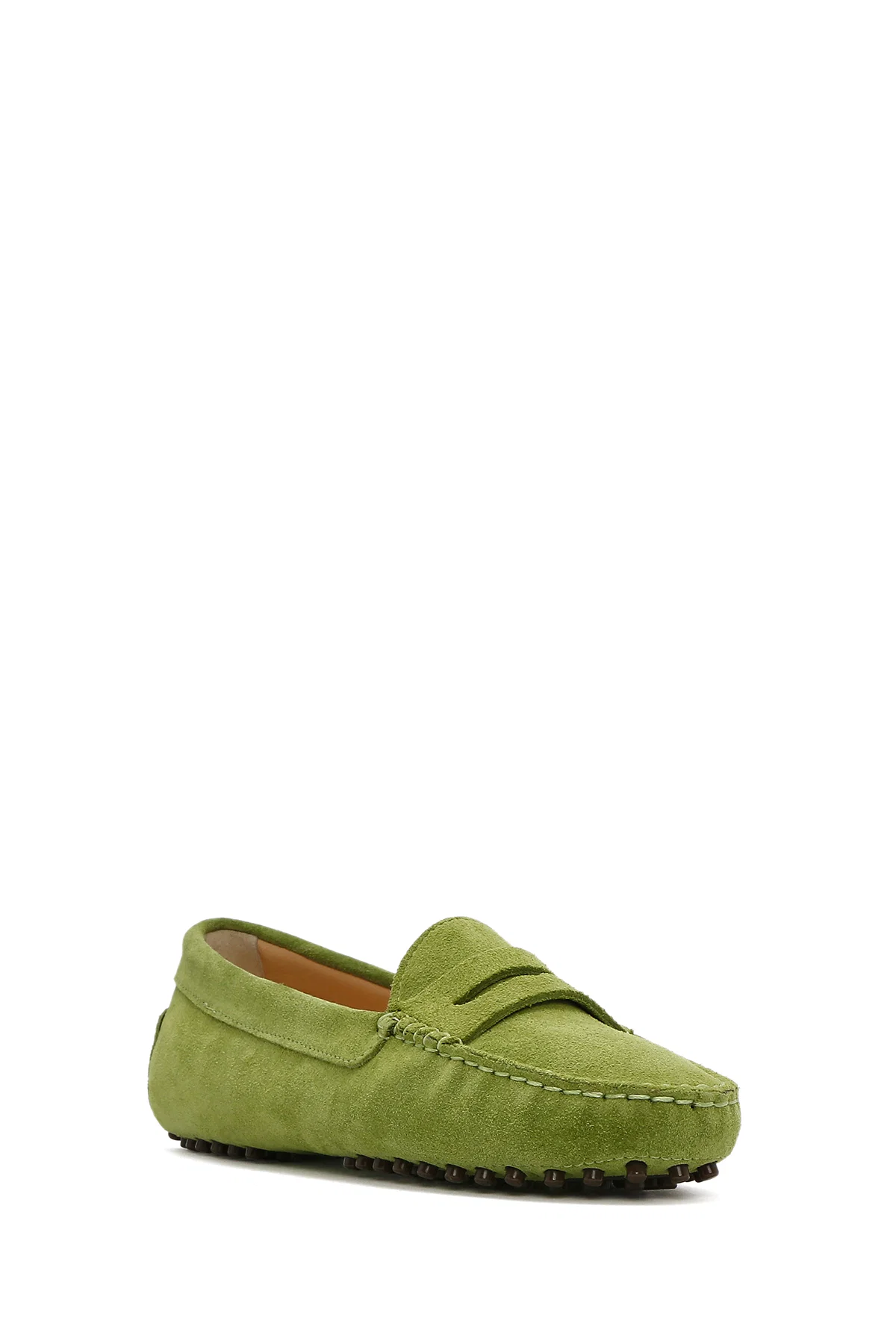Kadın Yeşil Süet Deri Loafer - Image 6