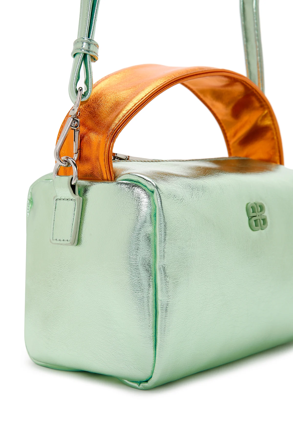 Kadın Yeşil Uzun Askılı Metalik Çapraz Çanta - Image 8