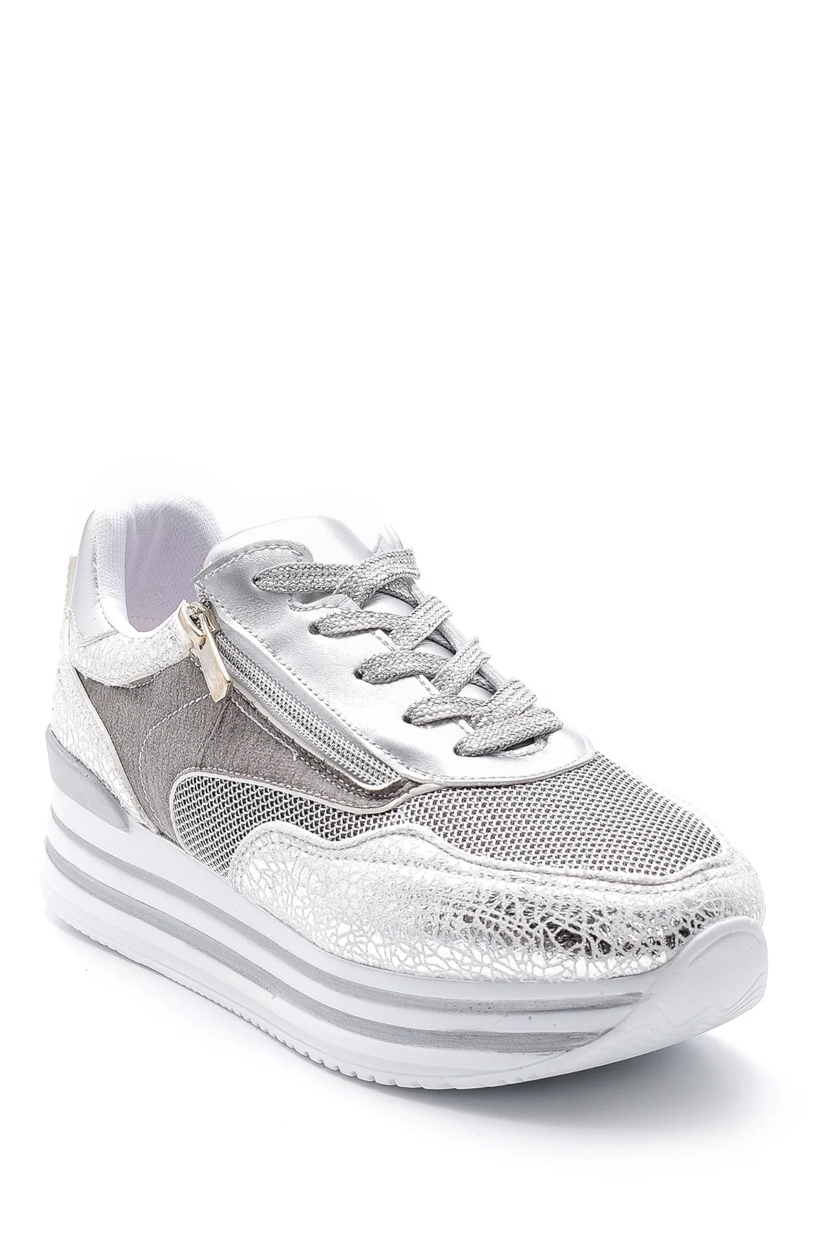 Kadın Yüksek Taban Fermuar Detaylı Sneaker - Image 2