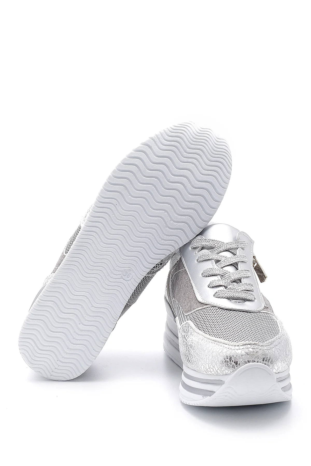 Kadın Yüksek Taban Fermuar Detaylı Sneaker - Image 4