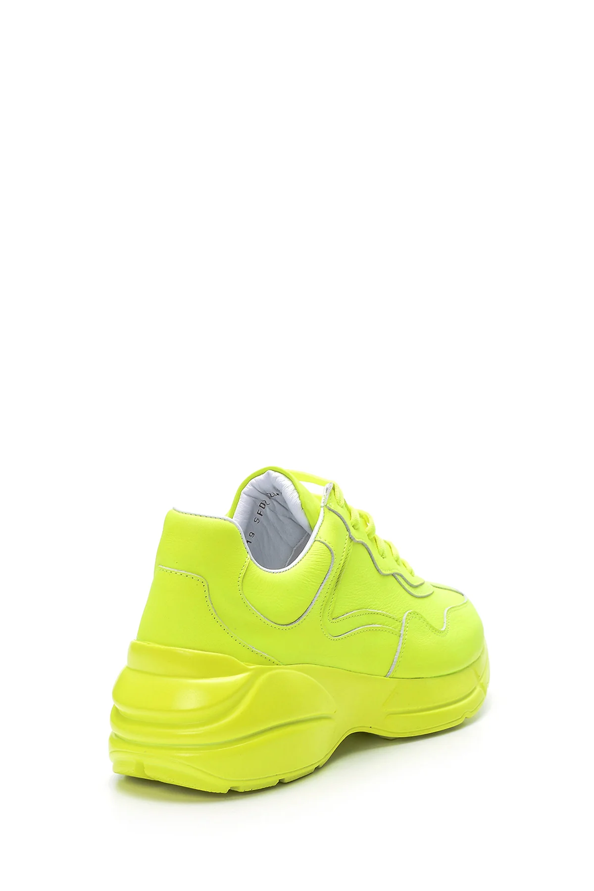 Kadın Yüksek Tabanlı Deri Sneaker - Image 5
