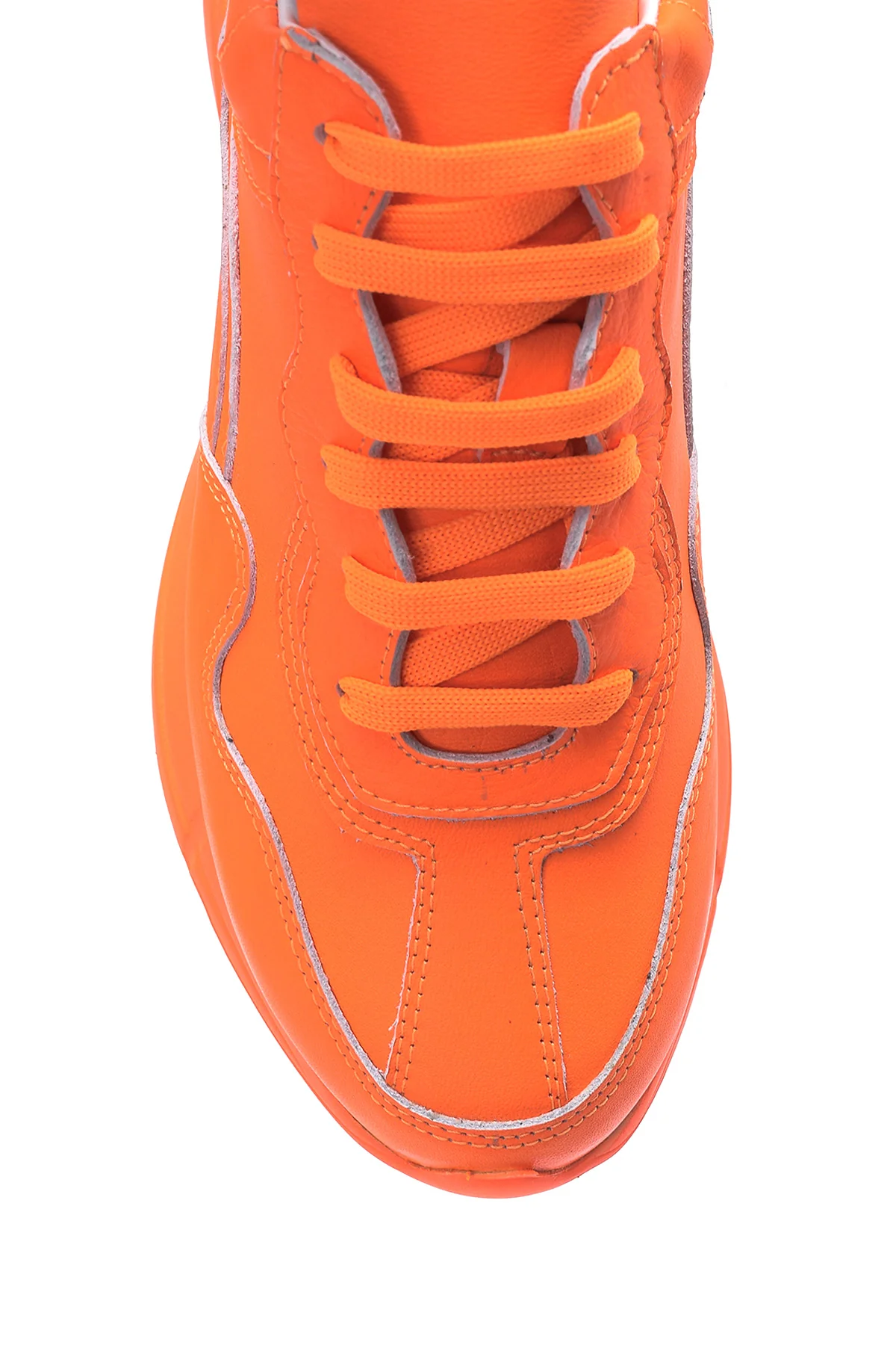 Kadın Yüksek Tabanlı Deri Sneaker - Image 6