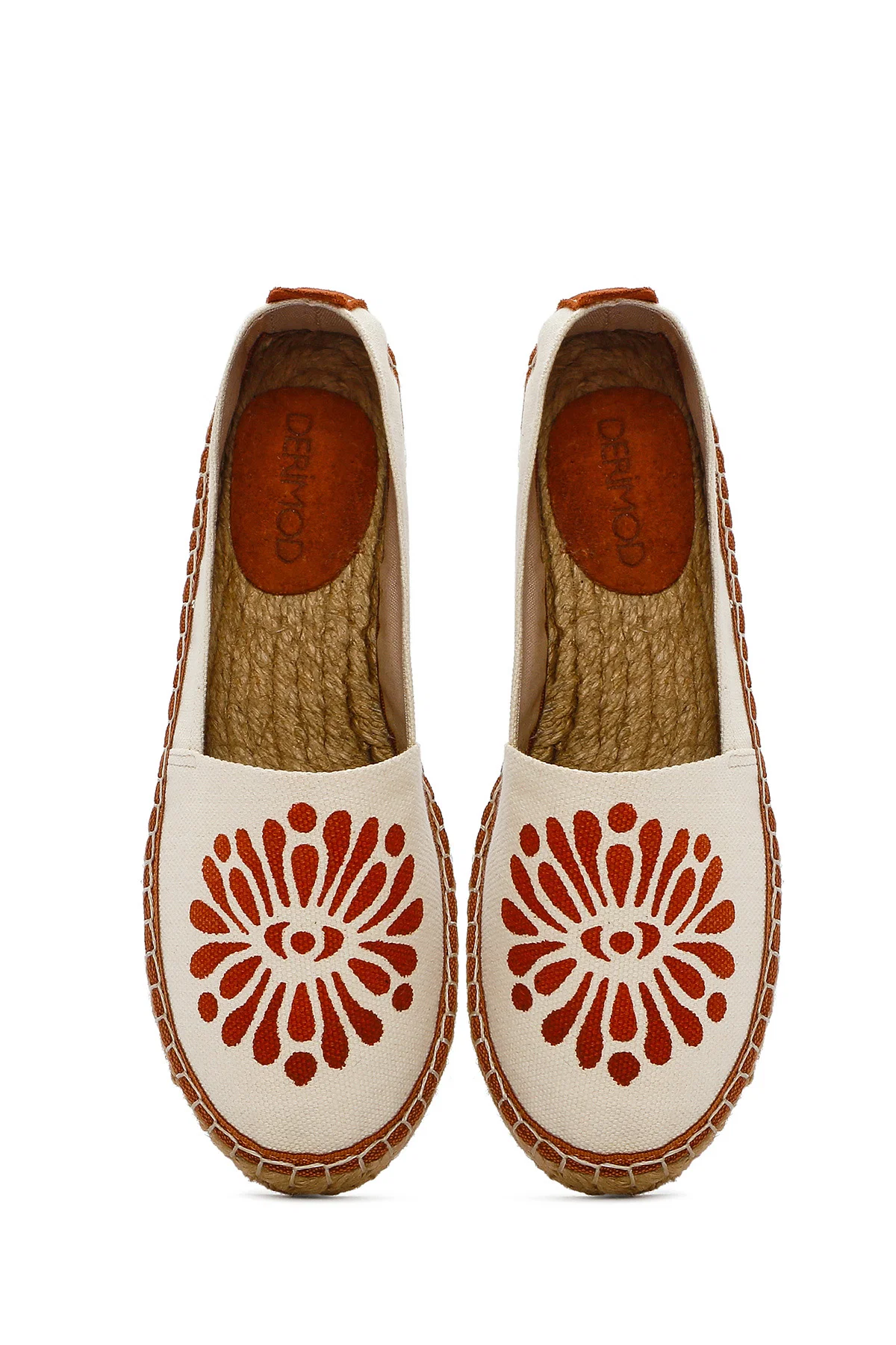 Kastamonu Taş Baskı Kadın Taba Desenli Espadril - Image 8