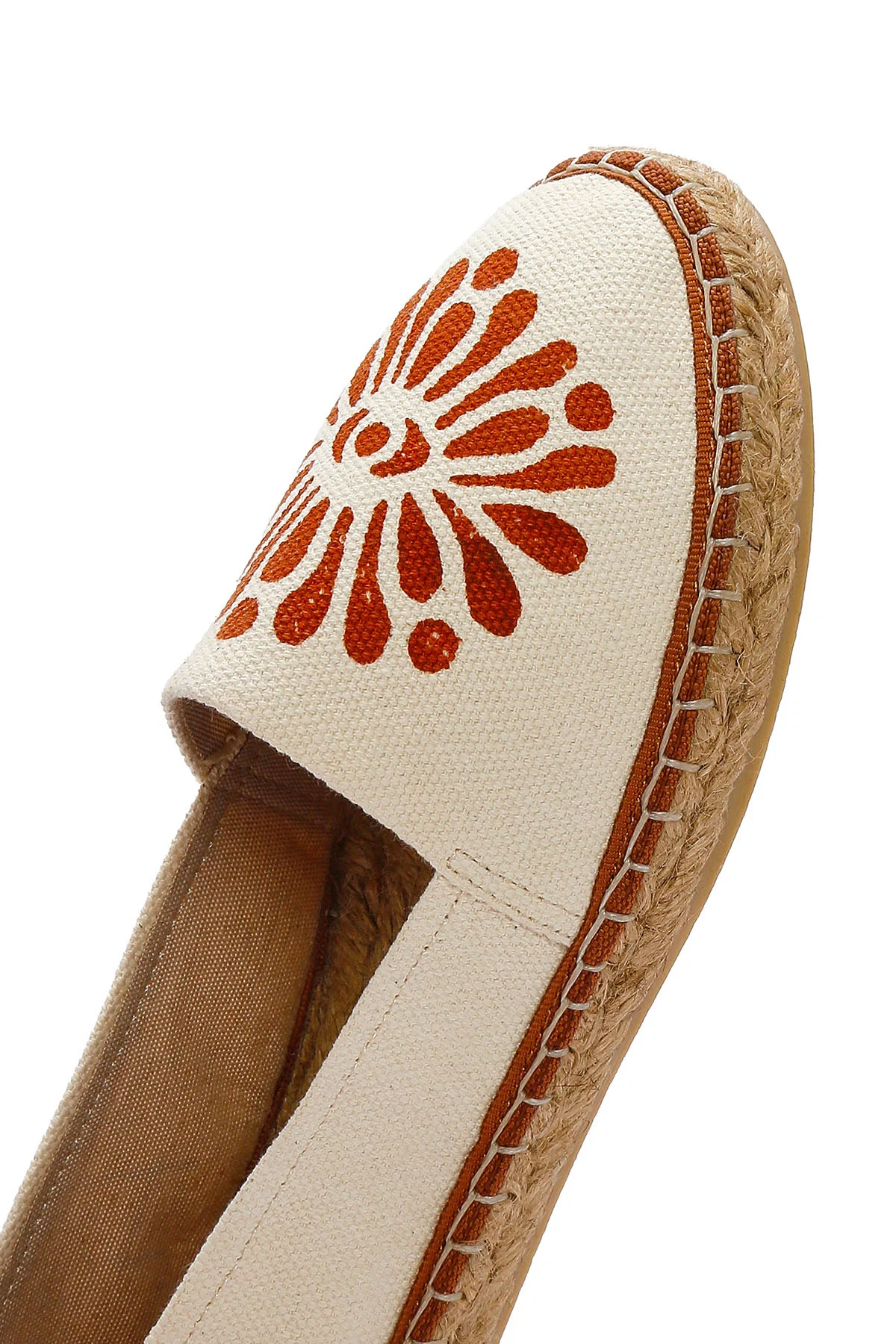 Kastamonu Taş Baskı Kadın Taba Desenli Espadril - Image 9