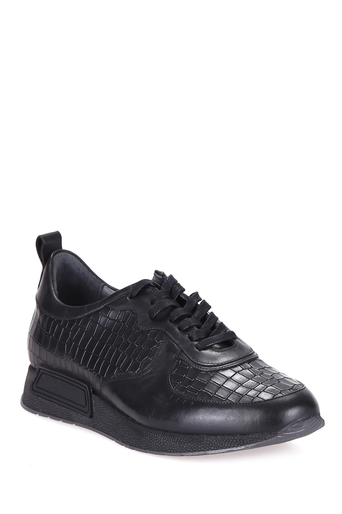 Kroko Desenli Erkek Deri Sneaker - Image 2