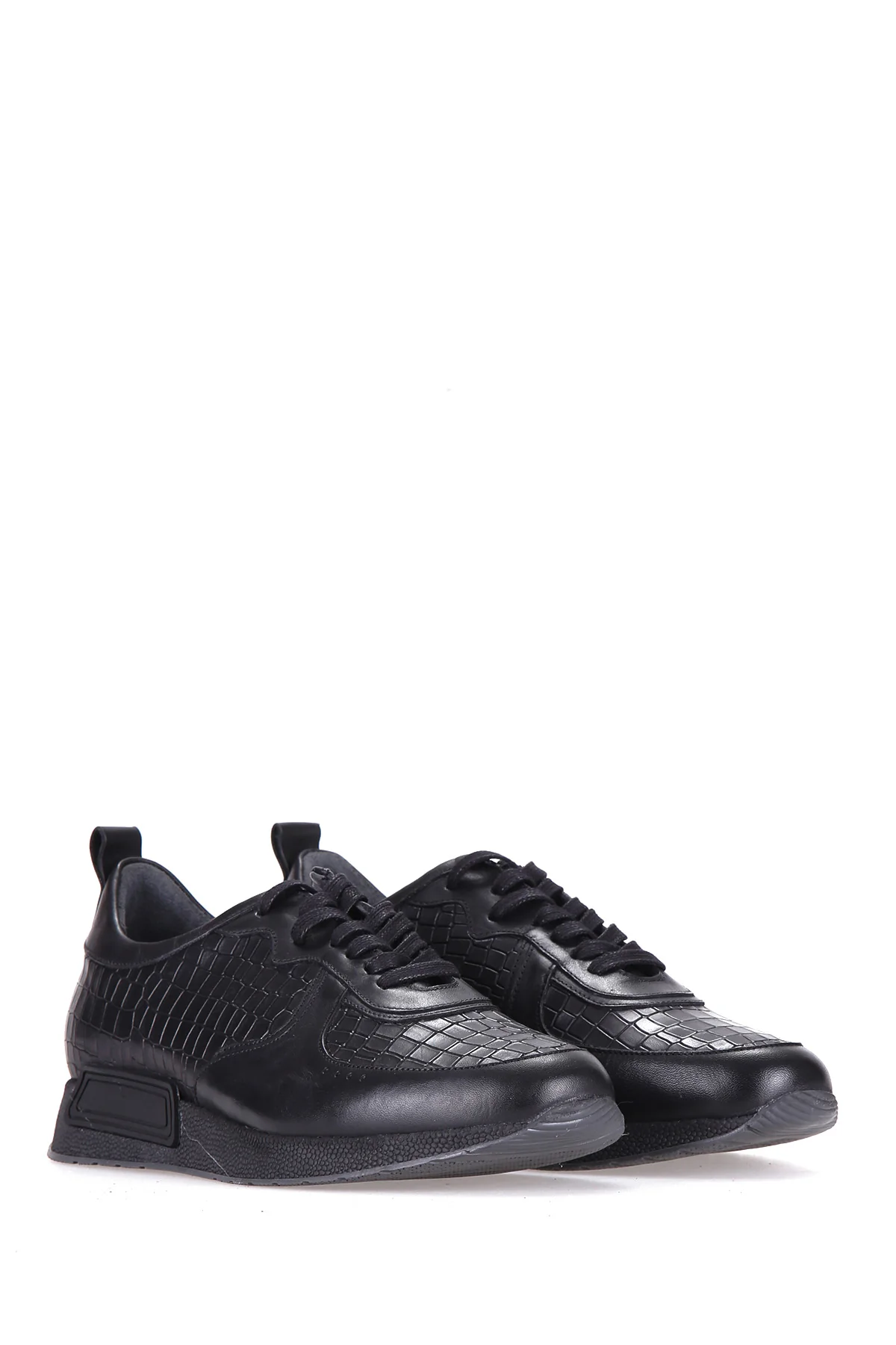 Kroko Desenli Erkek Deri Sneaker - Image 5