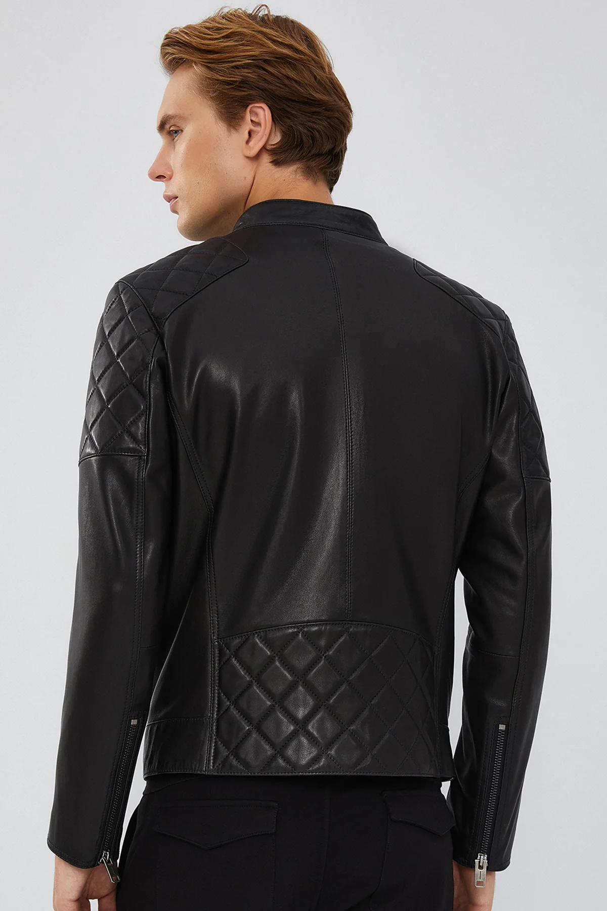 Lilard Erkek Siyah Slim-Fit Spor Deri Mont - Image 5