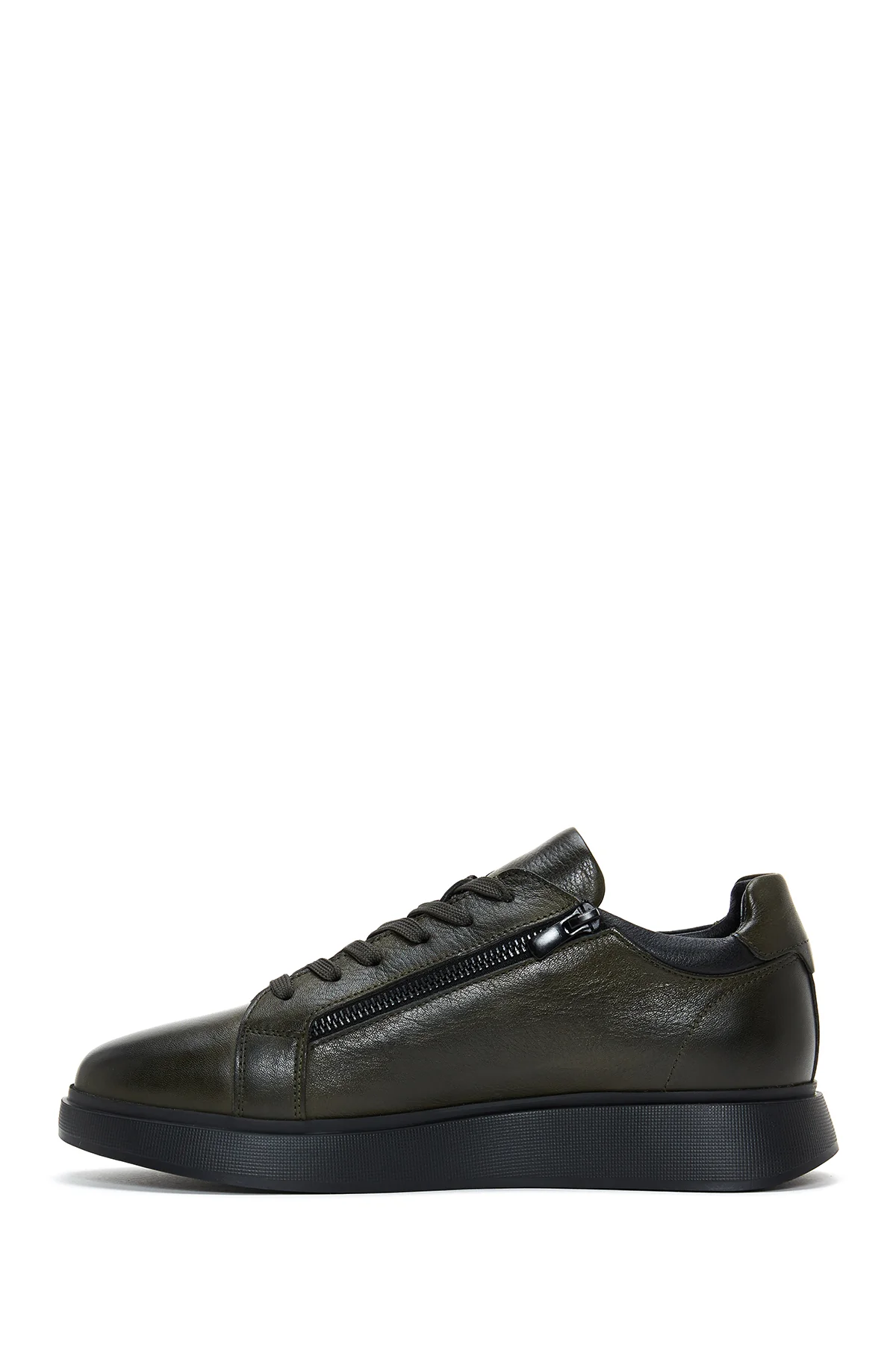 Erkek Haki Deri Sneaker - Image 2