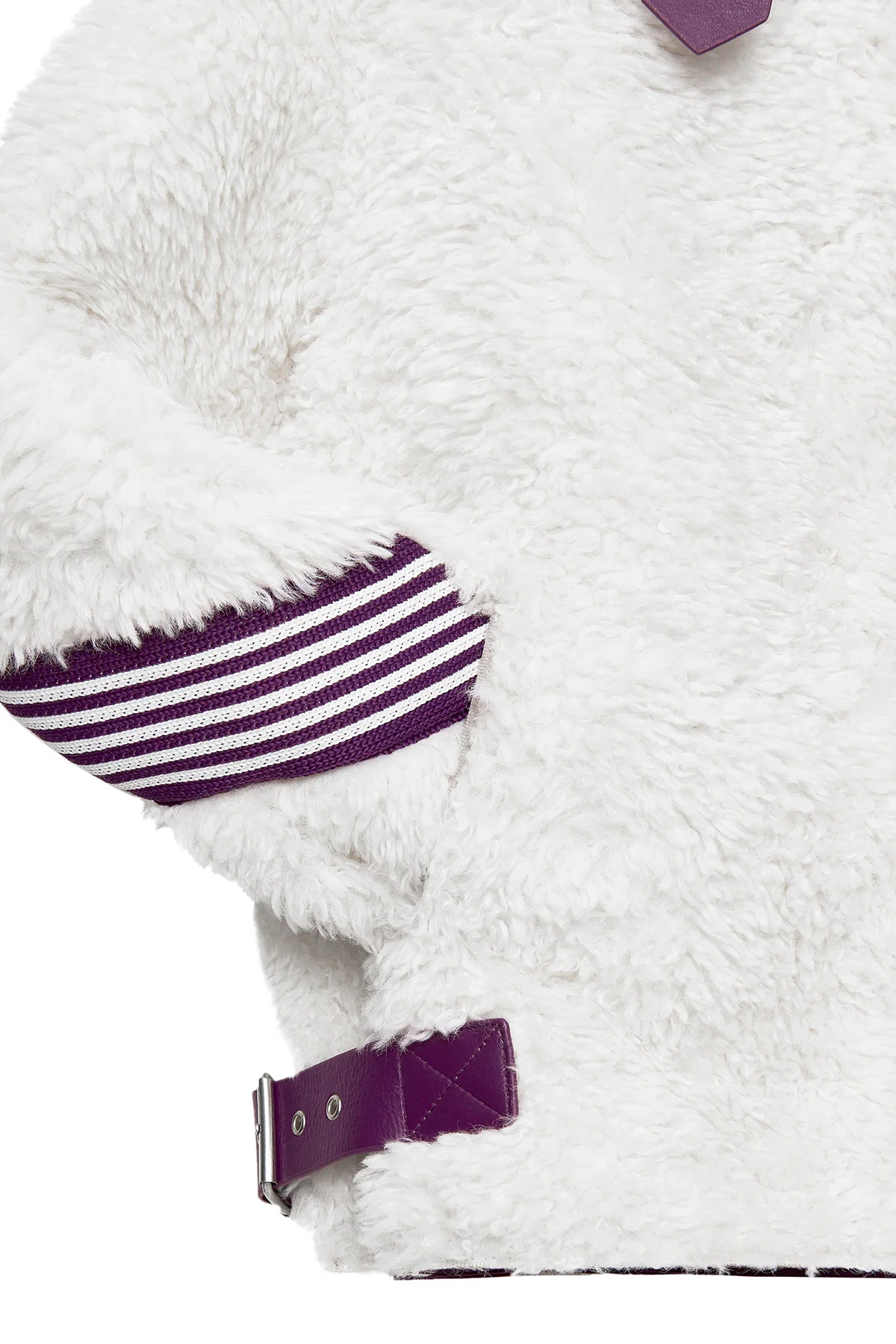 Meribel Kadın Çok Renkli Mor Çizgi Detaylı Teddy Mont - Image 13