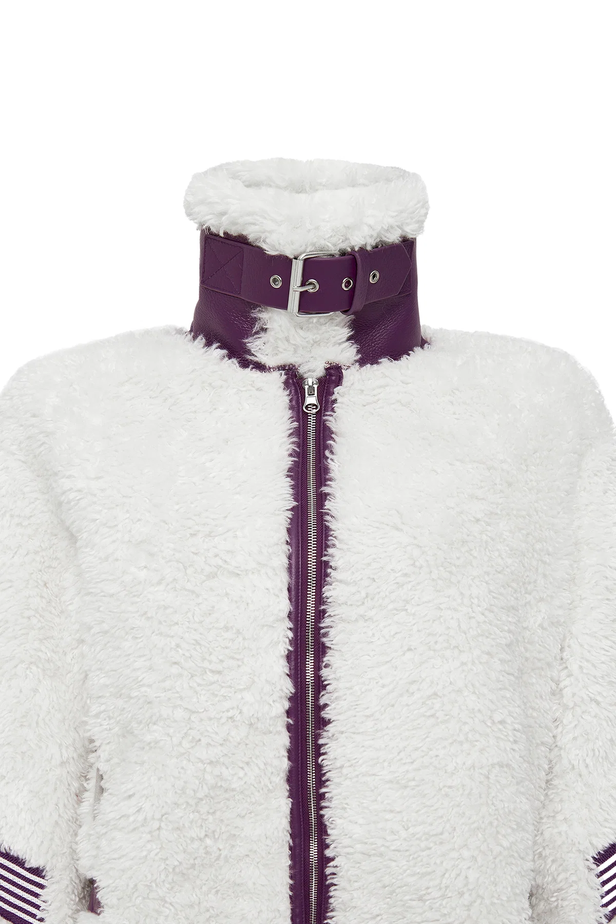 Meribel Kadın Çok Renkli Mor Çizgi Detaylı Teddy Mont - Image 7