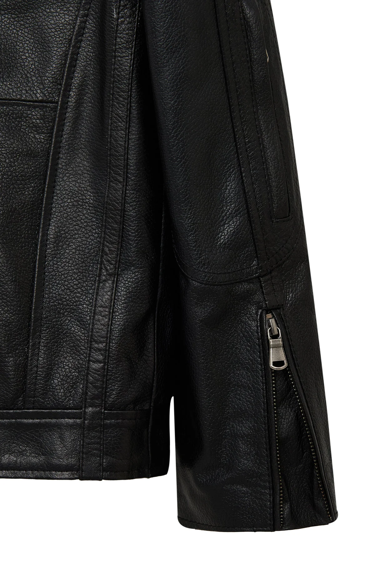 Middleton Erkek Siyah Slim-Fit Kısa Deri Ceket - Image 15