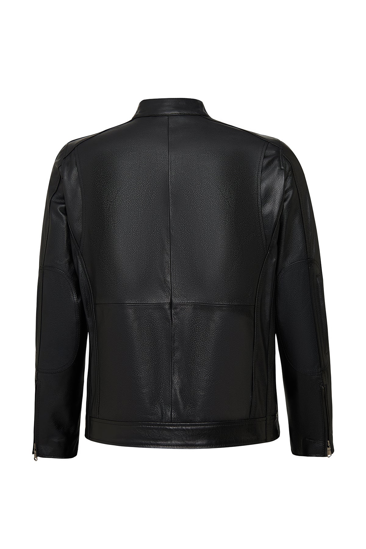Middleton Erkek Siyah Slim-Fit Kısa Deri Ceket - Image 4