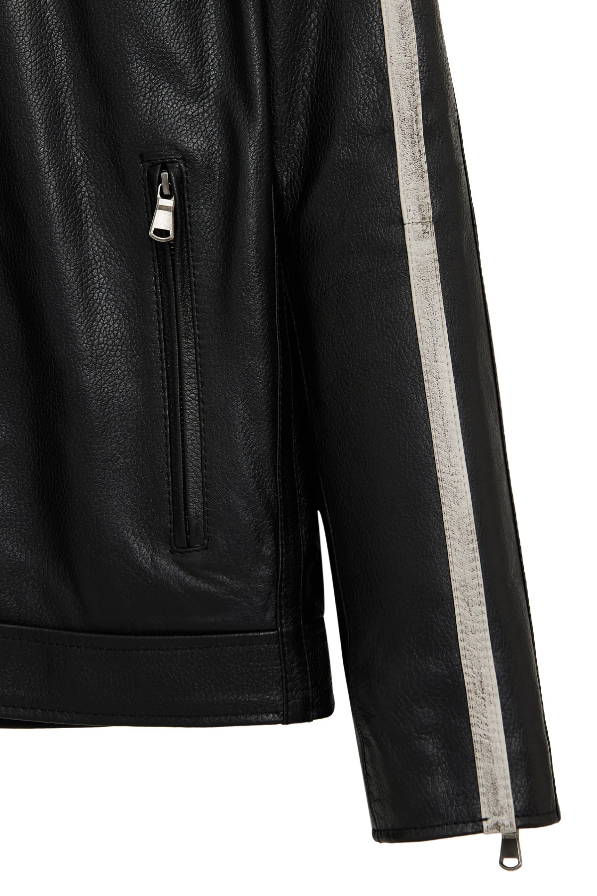 Middleton Erkek Siyah Slim-Fit Kısa Deri Ceket - Image 9
