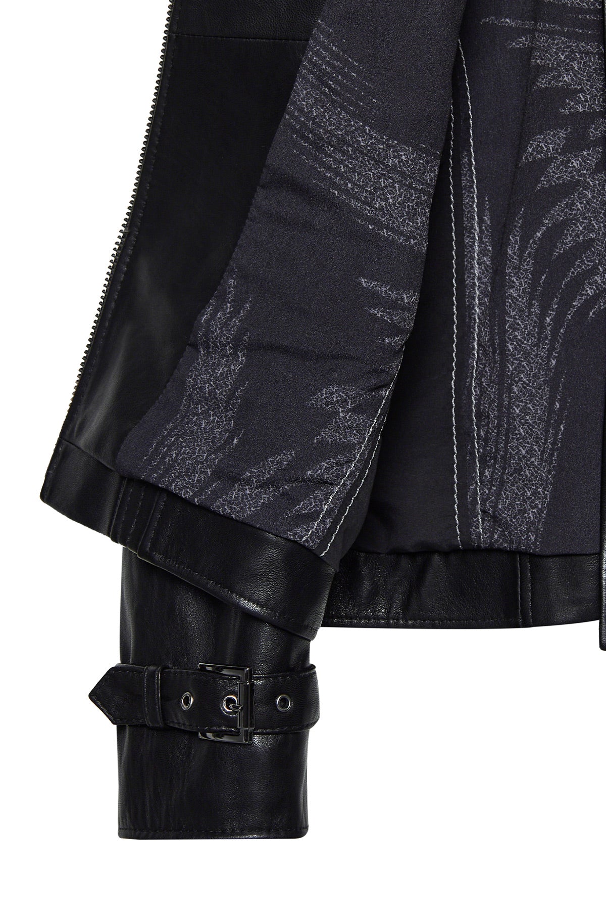 Paloma Kadın Siyah Kısa Oversize Biker Deri Ceket - Image 7