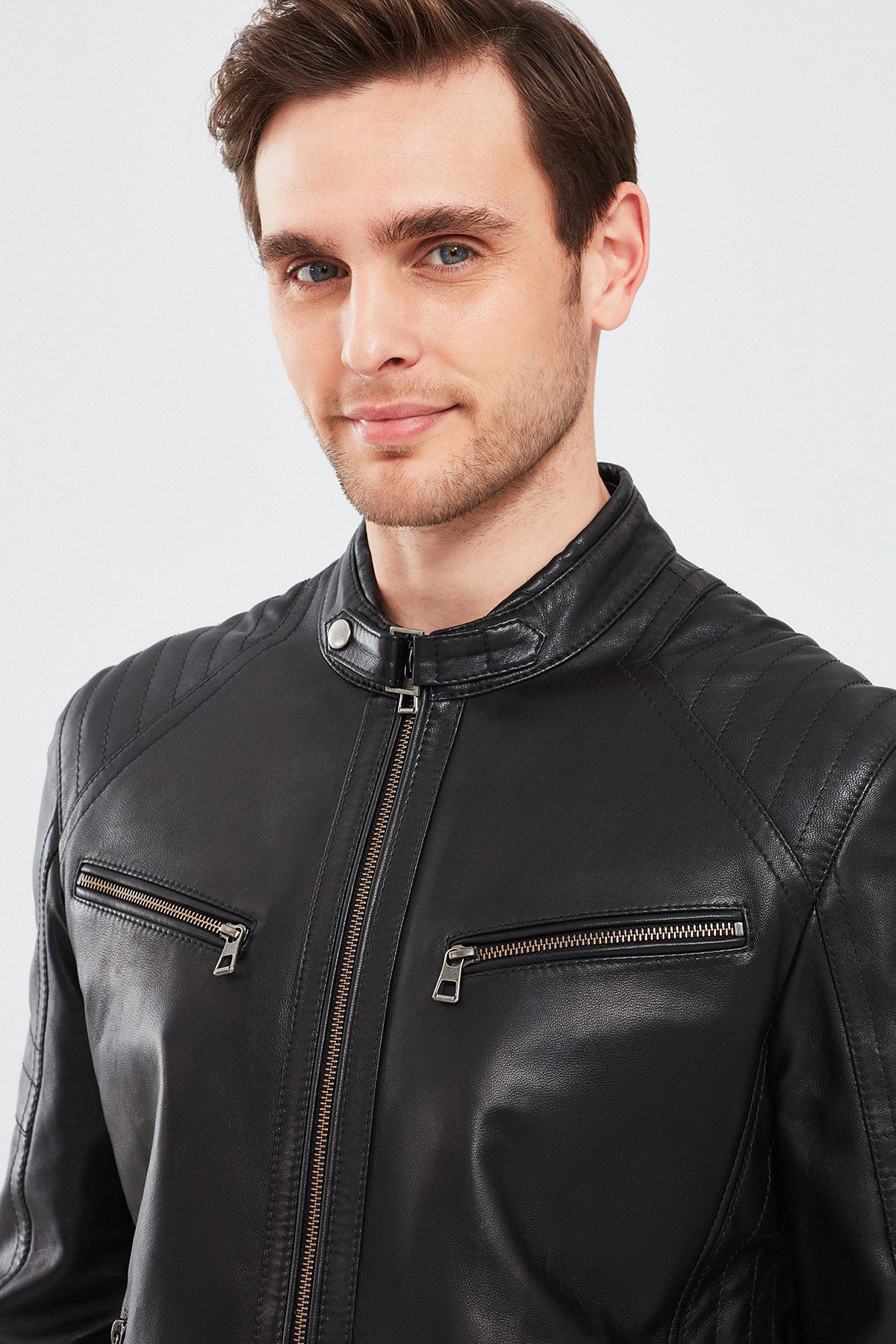 Paul Erkek Siyah Deri Mont - Image 8