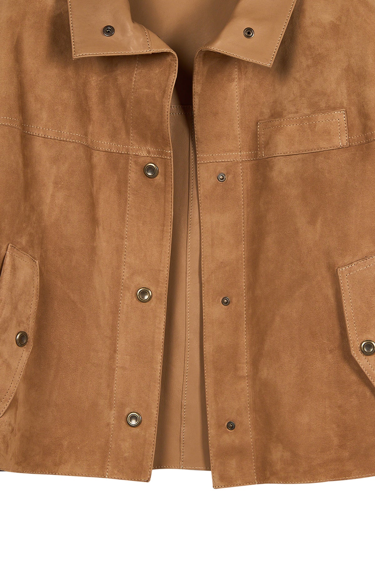 Sandiego Kadın Camel Oversize Süet Deri Ceket - Image 7