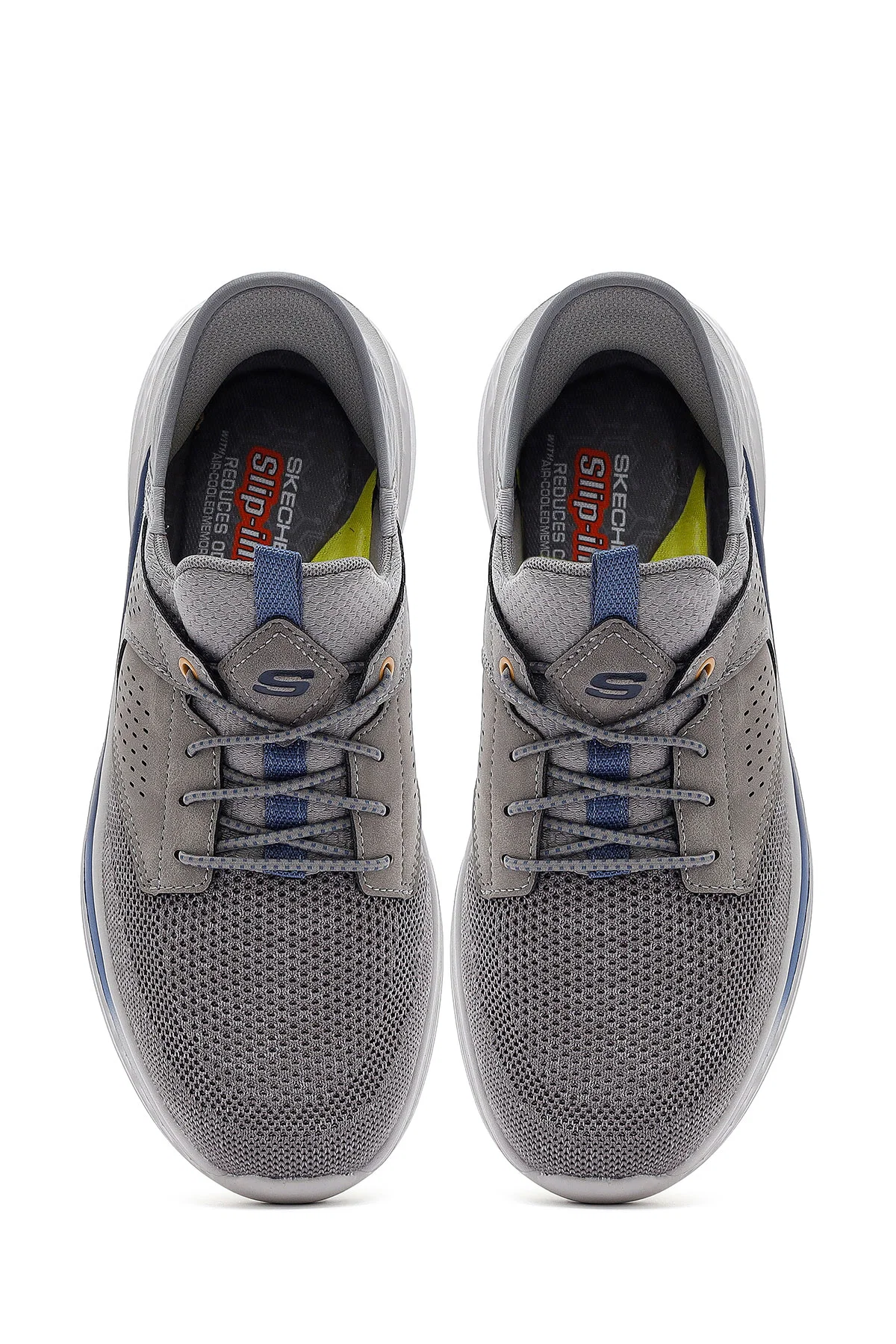 Skechers Erkek Gri Slade Bağcıklı Kalın Tabanlı Kumaş Sneaker - Image 7