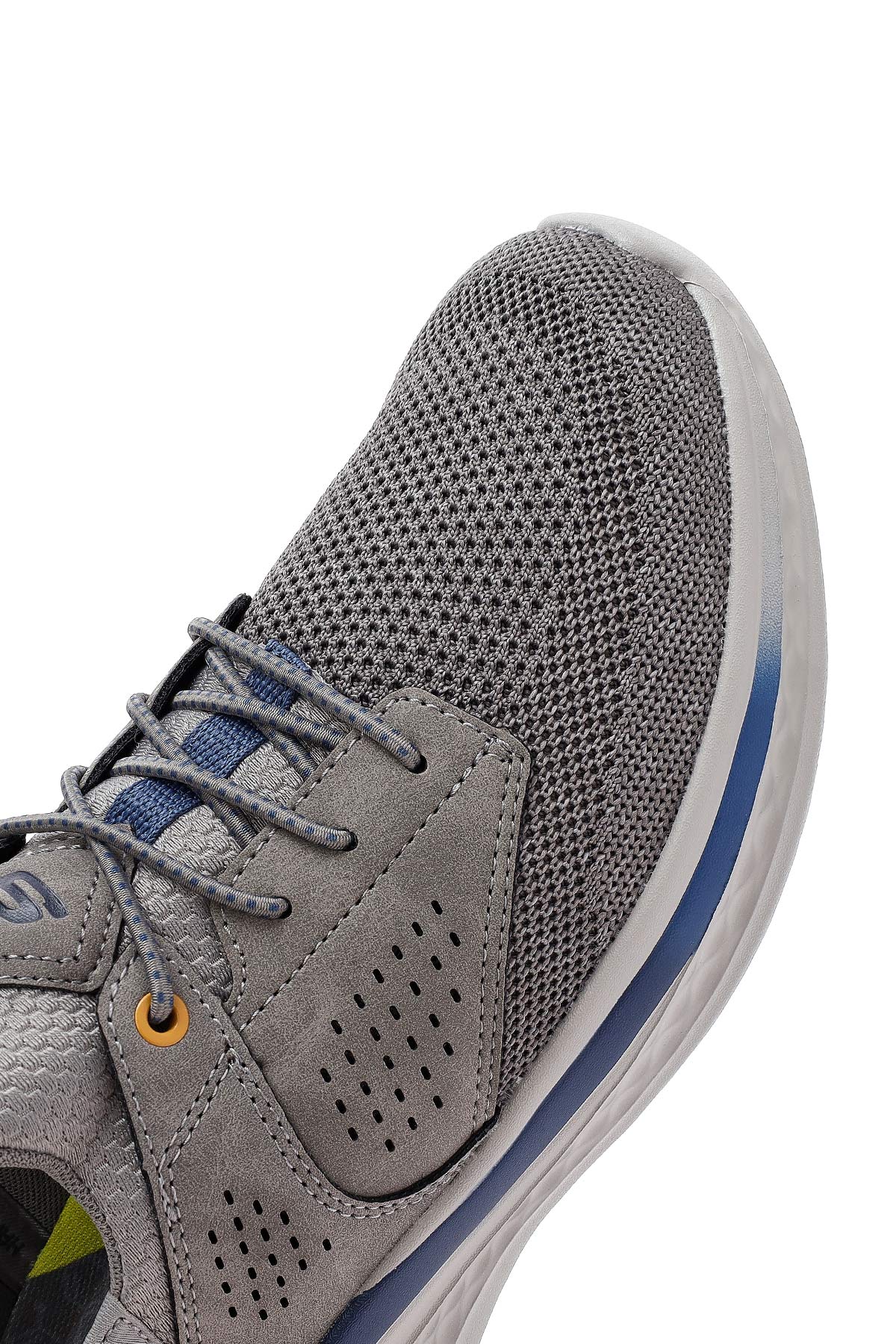 Skechers Erkek Gri Slade Bağcıklı Kalın Tabanlı Kumaş Sneaker - Image 9