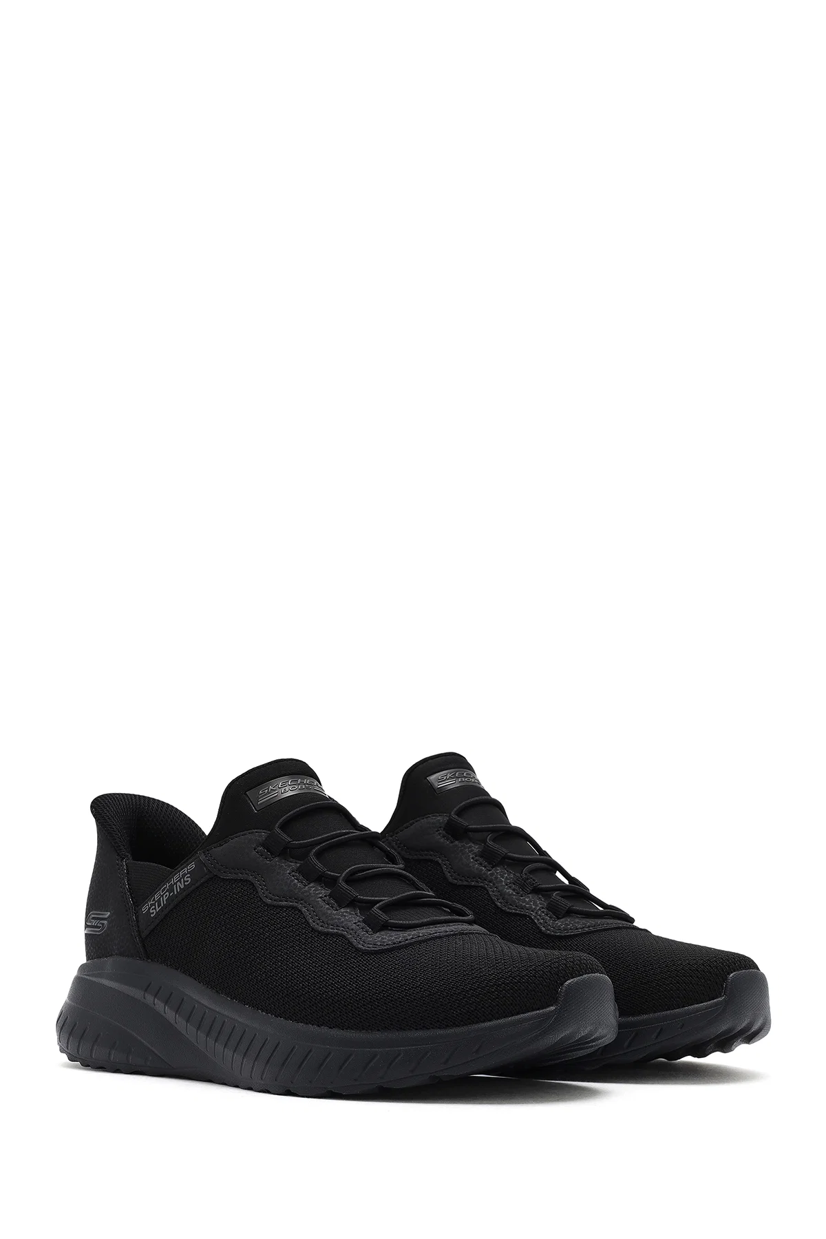 Skechers Erkek Siyah Bobs Squad Bağcıklı Kalın Tabanlı Kumaş Sneaker - Image 3