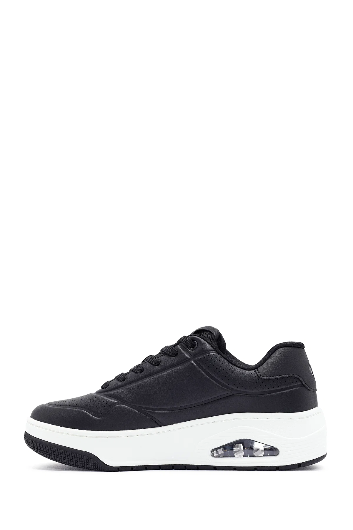 Skechers Erkek Siyah Uno Court Bağcıklı Kalın Tabanlı Sneaker - Image 2