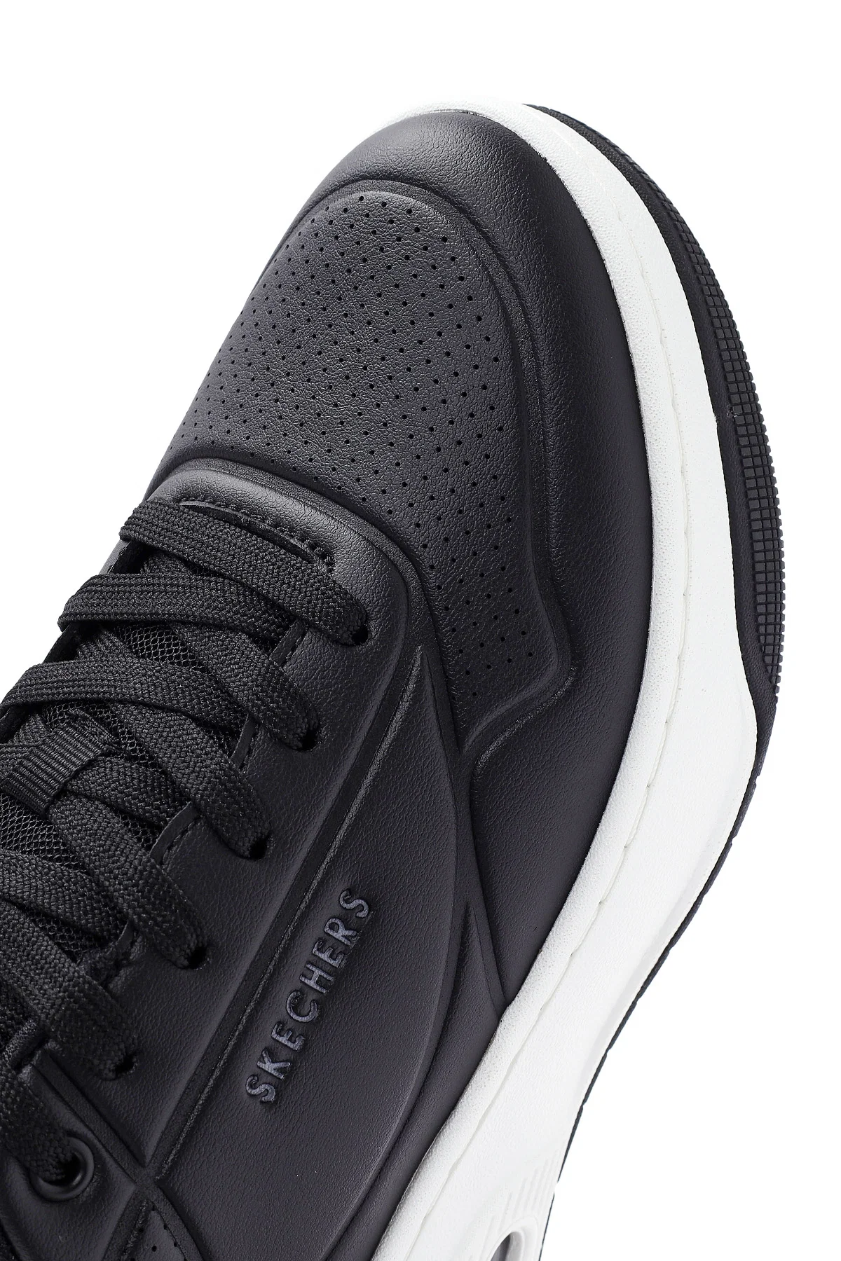 Skechers Erkek Siyah Uno Court Bağcıklı Kalın Tabanlı Sneaker - Image 9