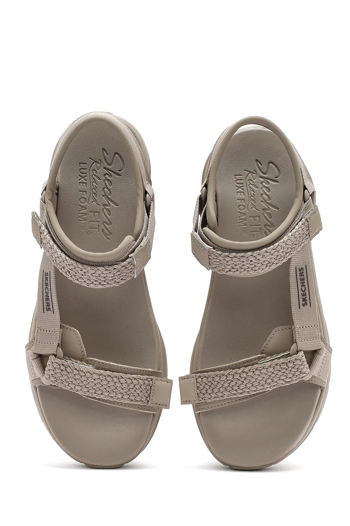 Skechers Kadın Bej D'lux Walker - Pretty Field Kalın Tabanlı Sandalet - Image 7