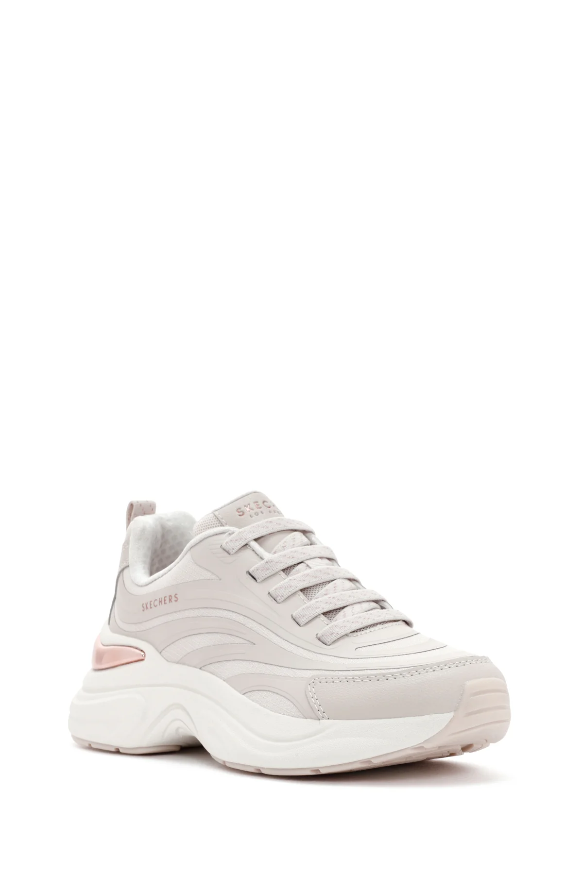 Skechers Kadın Bej Hazel - Step N Flow Bağcıklı Spor Sneaker - Image 6