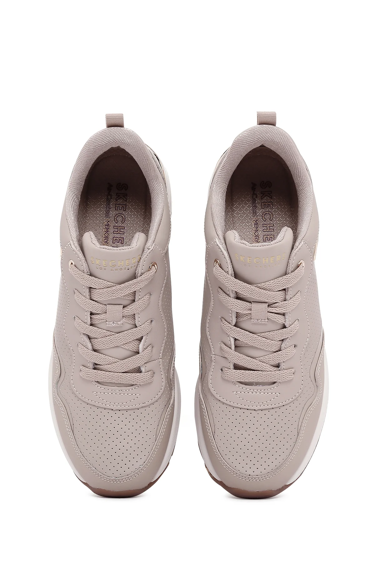 Skechers Kadın Bej Million Air-Hotter Air Kalın Tabanlı Dolgu Topuklu Sneaker - Image 6