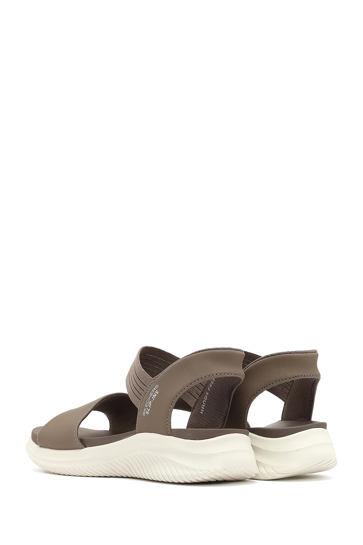 Skechers Kadın Bej Ultra Flex 3.0 - Summerville Kalın Tabanlı Kumaş Sandalet - Image 5