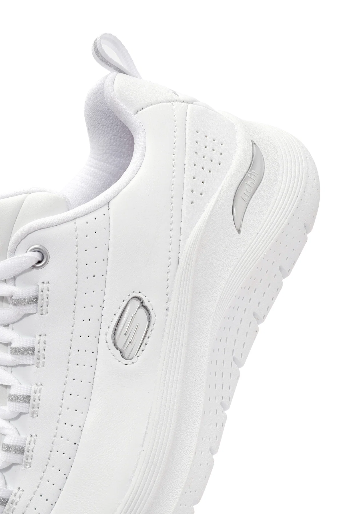 Skechers Kadın Beyaz Arch Fit Bağcıklı Kalın Tabanlı Sneaker - Image 10