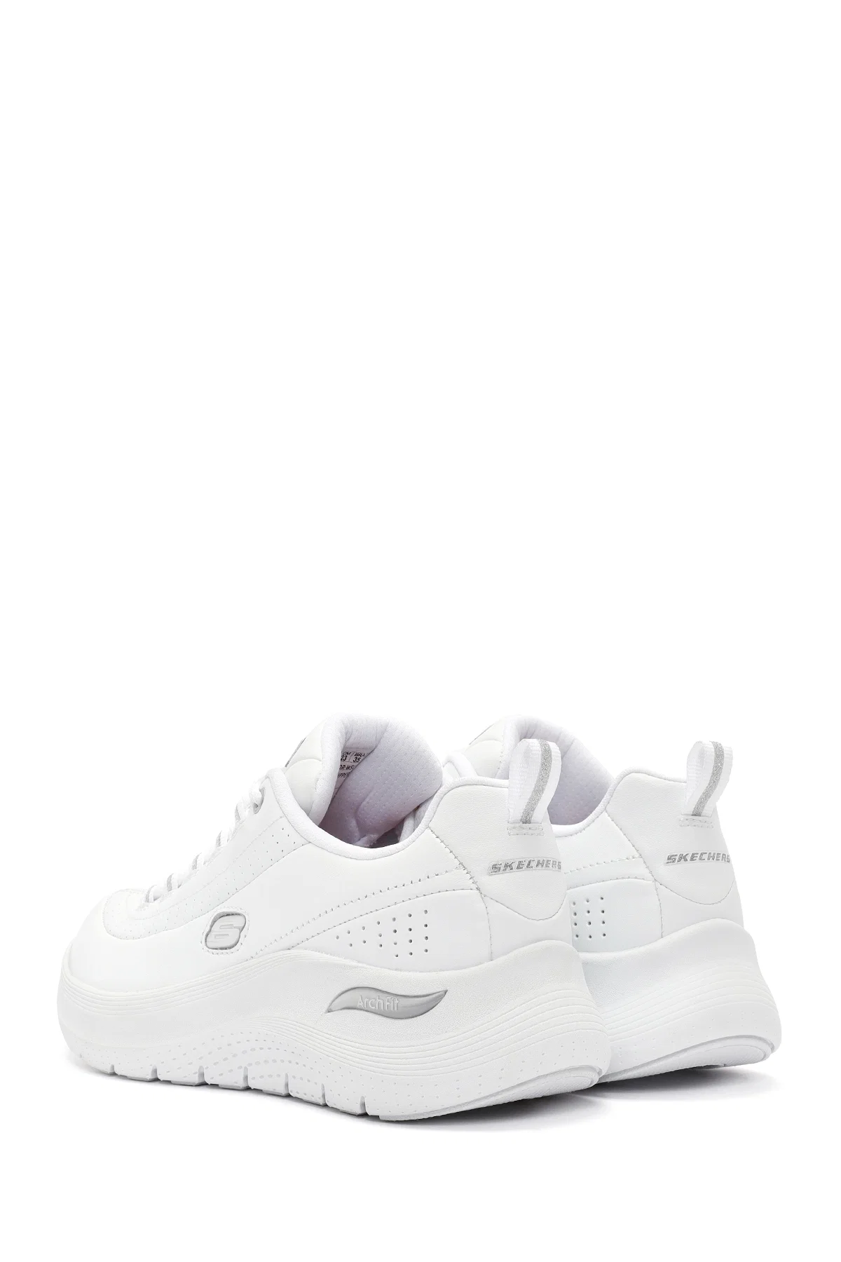 Skechers Kadın Beyaz Arch Fit Bağcıklı Kalın Tabanlı Sneaker - Image 5