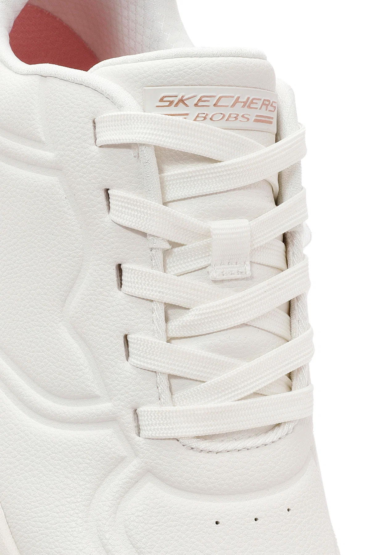 Skechers Kadın Beyaz Bobs Arch Comfort Bağcıklı Kalın Tabanlı Deri Sneaker - Image 8