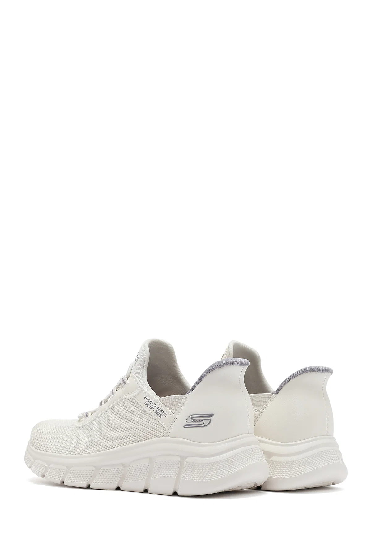 Skechers Kadın Beyaz Bobs B Flex - Fan Fav Kalın Tabanlı Kumaş Sneaker - Image 5