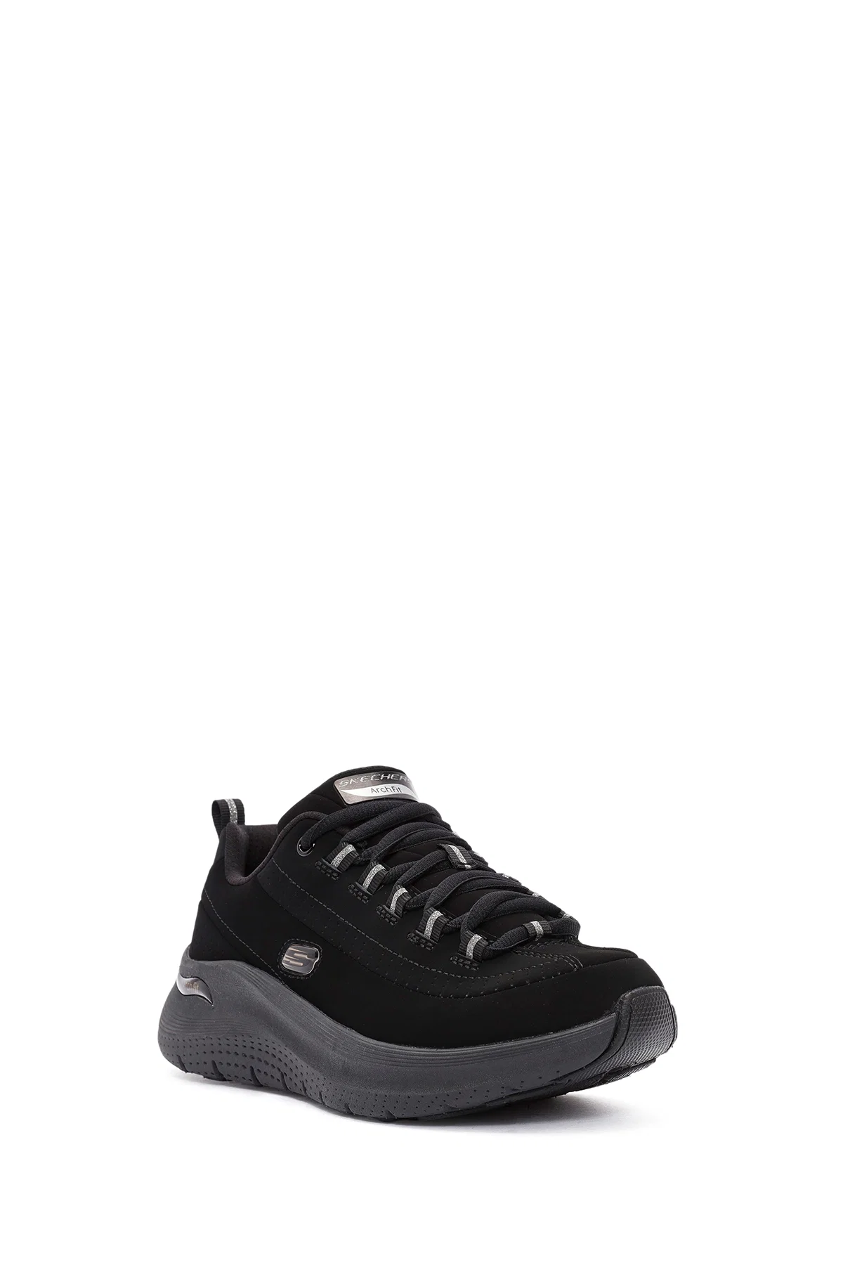 Skechers Kadın Siyah Arch Fit Bağcıklı Kalın Tabanlı Sneaker - Image 6