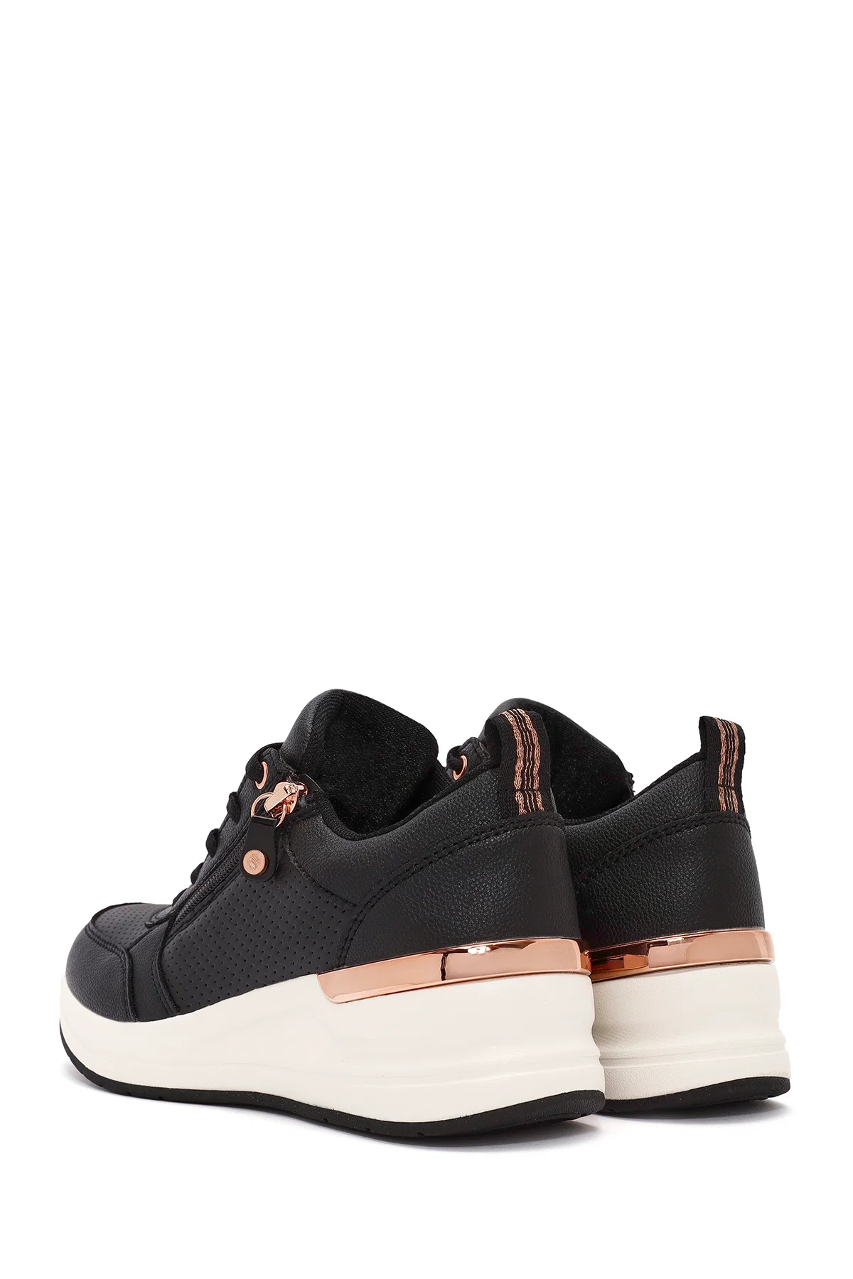 Skechers Kadın Siyah Billion Bağcıklı Fermuar Detaylı Deri Sneaker - Image 5