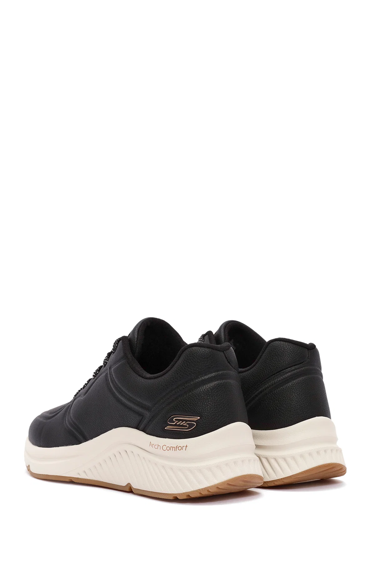 Skechers Kadın Siyah Bobs Arch Bağcıklı Kalın Tabanlı Deri Sneaker - Image 5
