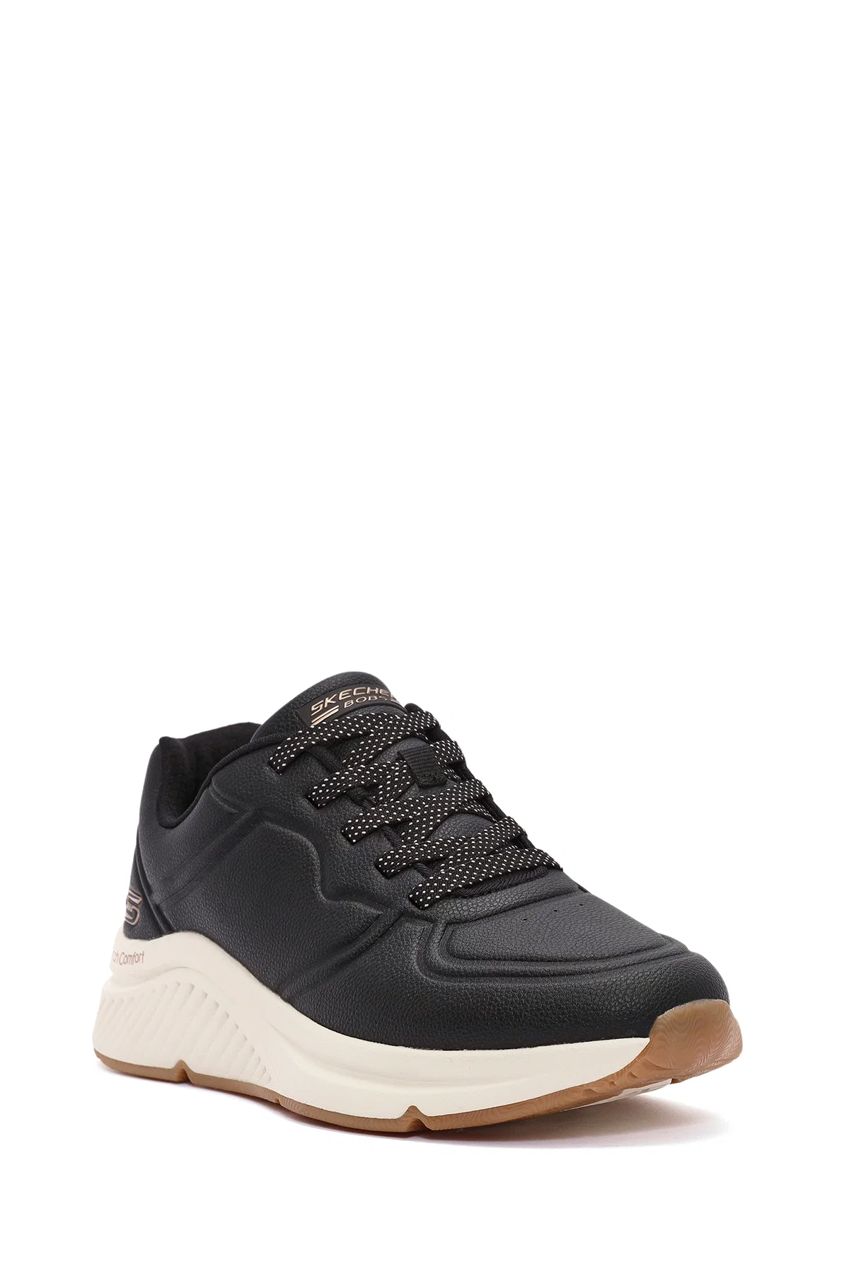 Skechers Kadın Siyah Bobs Arch Bağcıklı Kalın Tabanlı Deri Sneaker - Image 6
